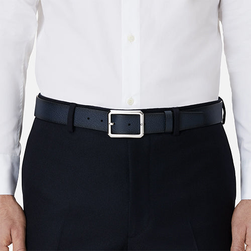 Montblanc Mont Blanc, Blue/black 35 mm reversible leather belt - view 2
