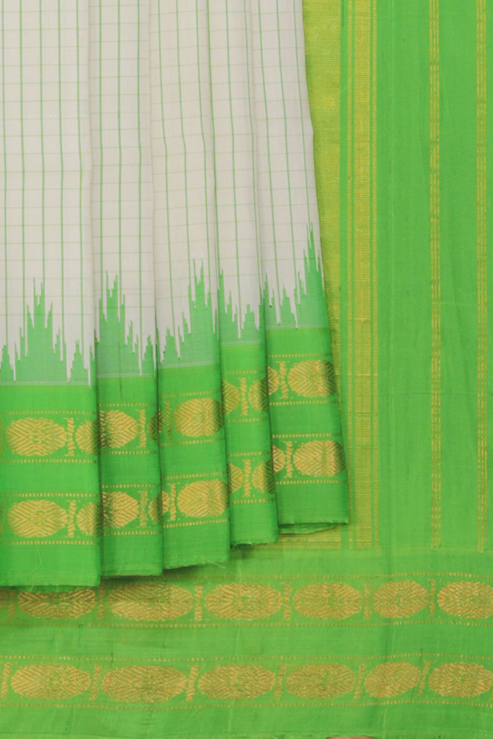 Kalanjali Gadwal White Saree – Women's