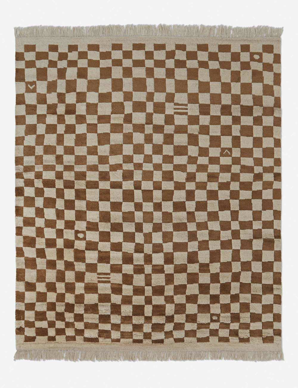 Lulu and Georgia Irregular Checkerboard Hand-Knotted Wool Rug by Sarah Sherman Samuel