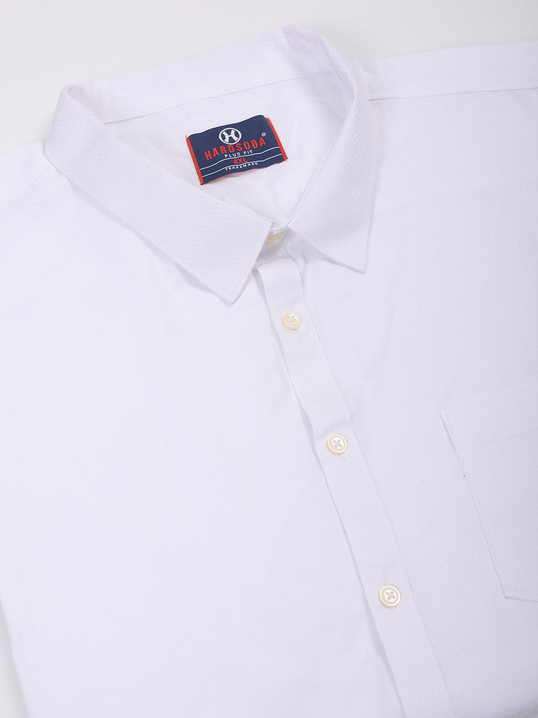 HARDSODA Men's Plus Size White Regular Fit Solid Formal Shirt - view 6