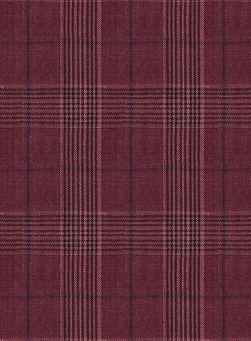 StudioSuits Napolean Xina Tartan Maroon Wool Jacket - view 3