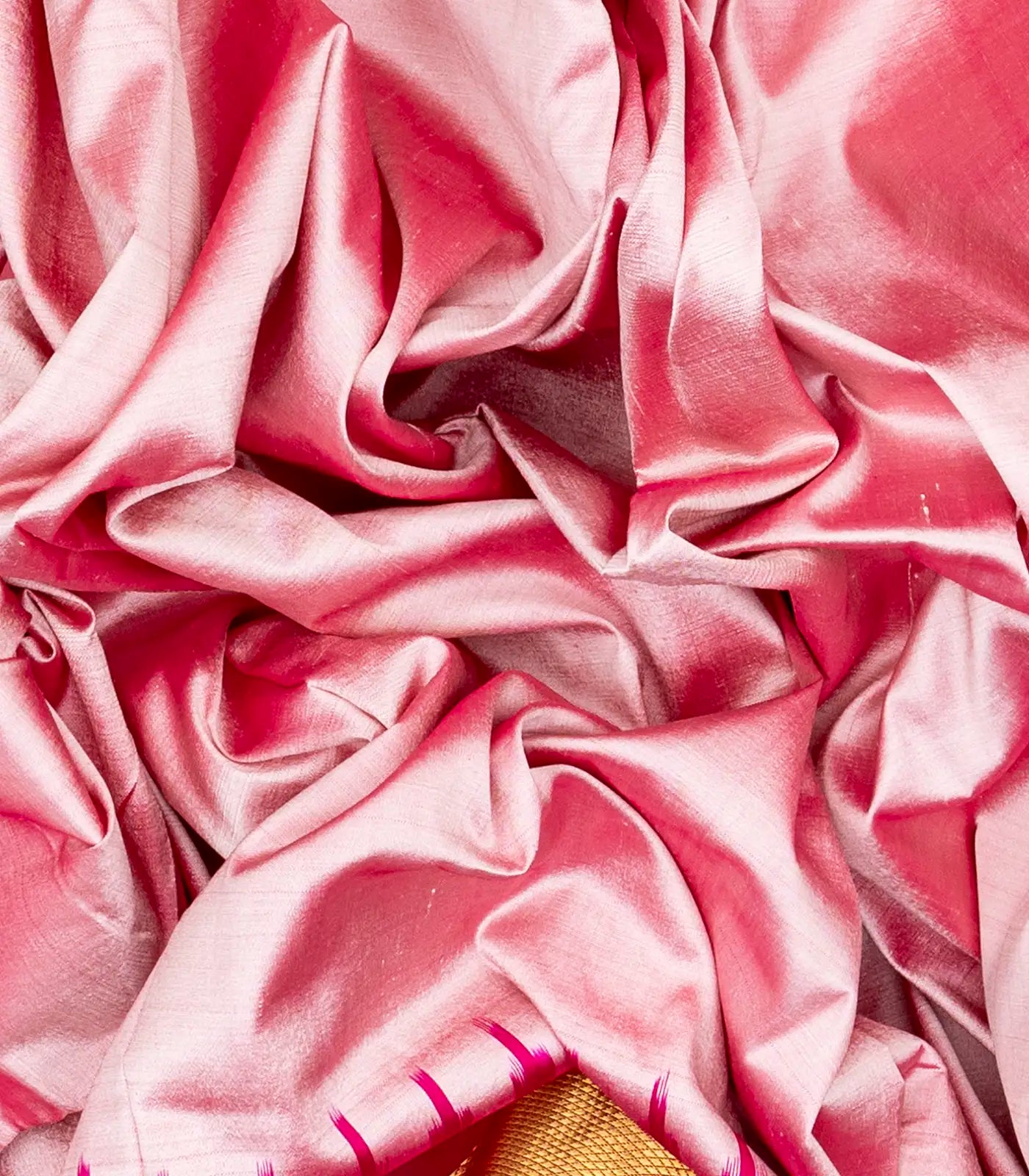 RmKV Dusty Pink Handloom Ikat Silk Saree With Contrast Pink Border - view 3