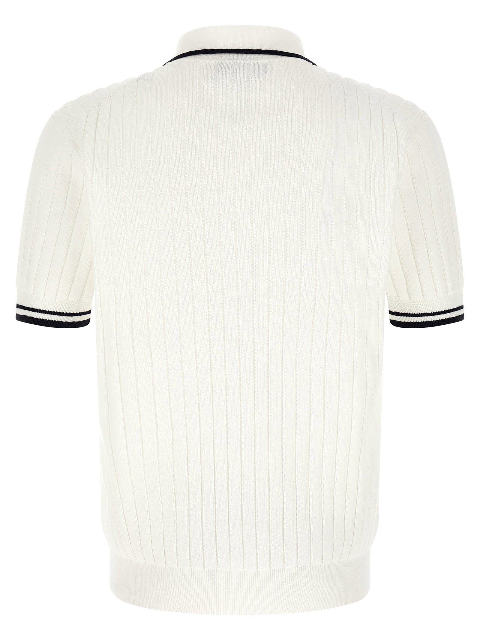 Dolce & Gabbana Flat Ribbed Polo Shirt – 98% cotton 2% polyamide - view 2