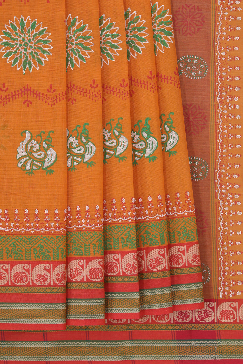 Kalanjali Ethnics Hand block printed cotton saree - view 2