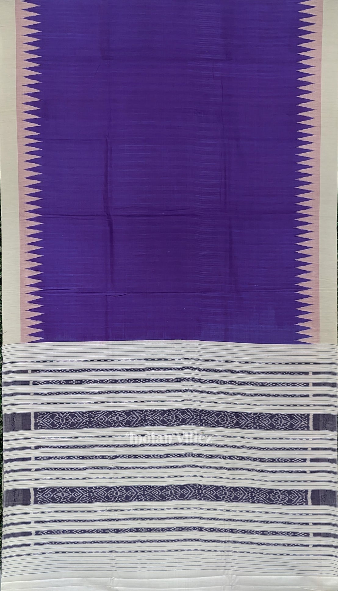 IndianVillèz Blue White Gopalpur Tussar Saree