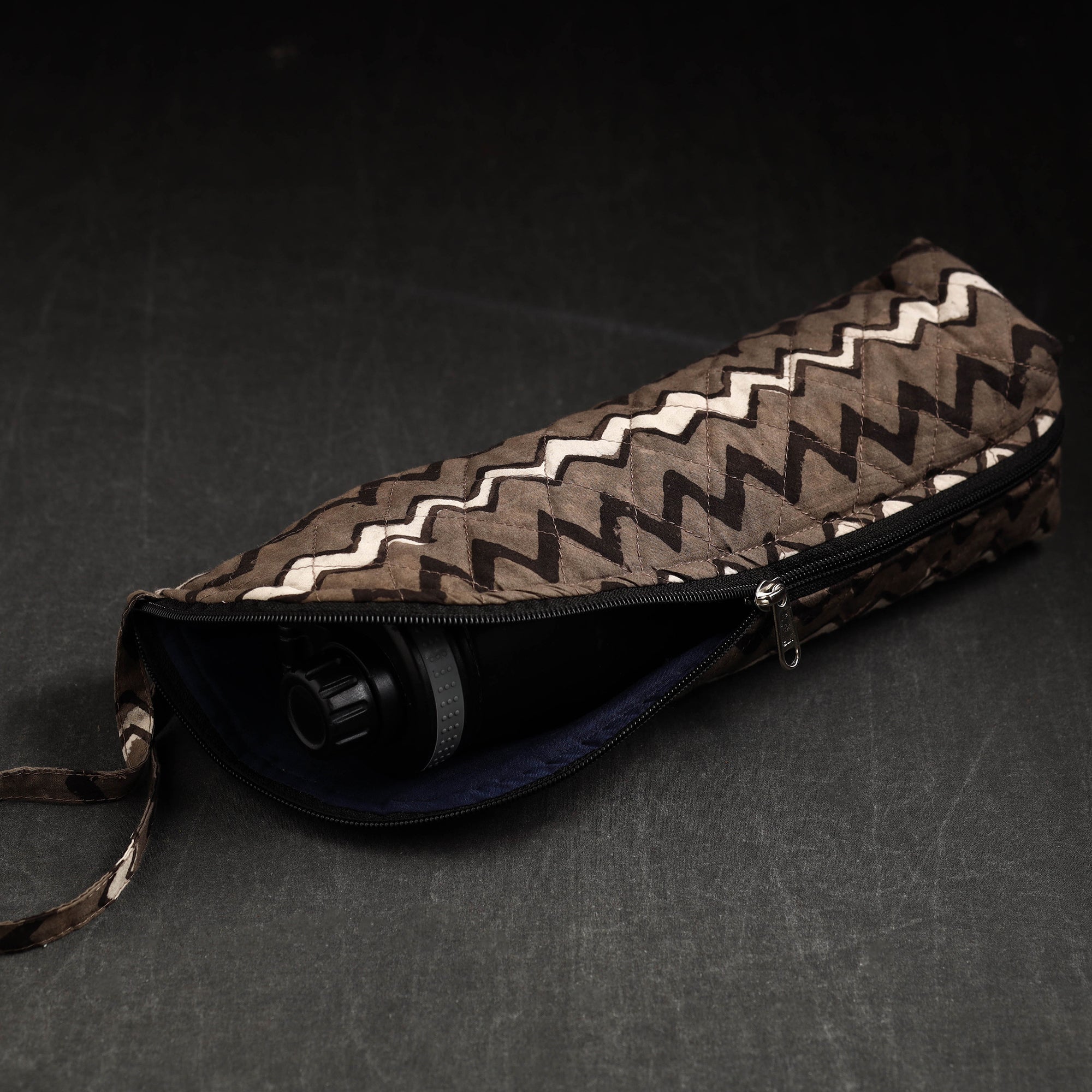 JALPARI Brown - Pipad Block Printed Cotton 1L Water Bottle Cover - view 2