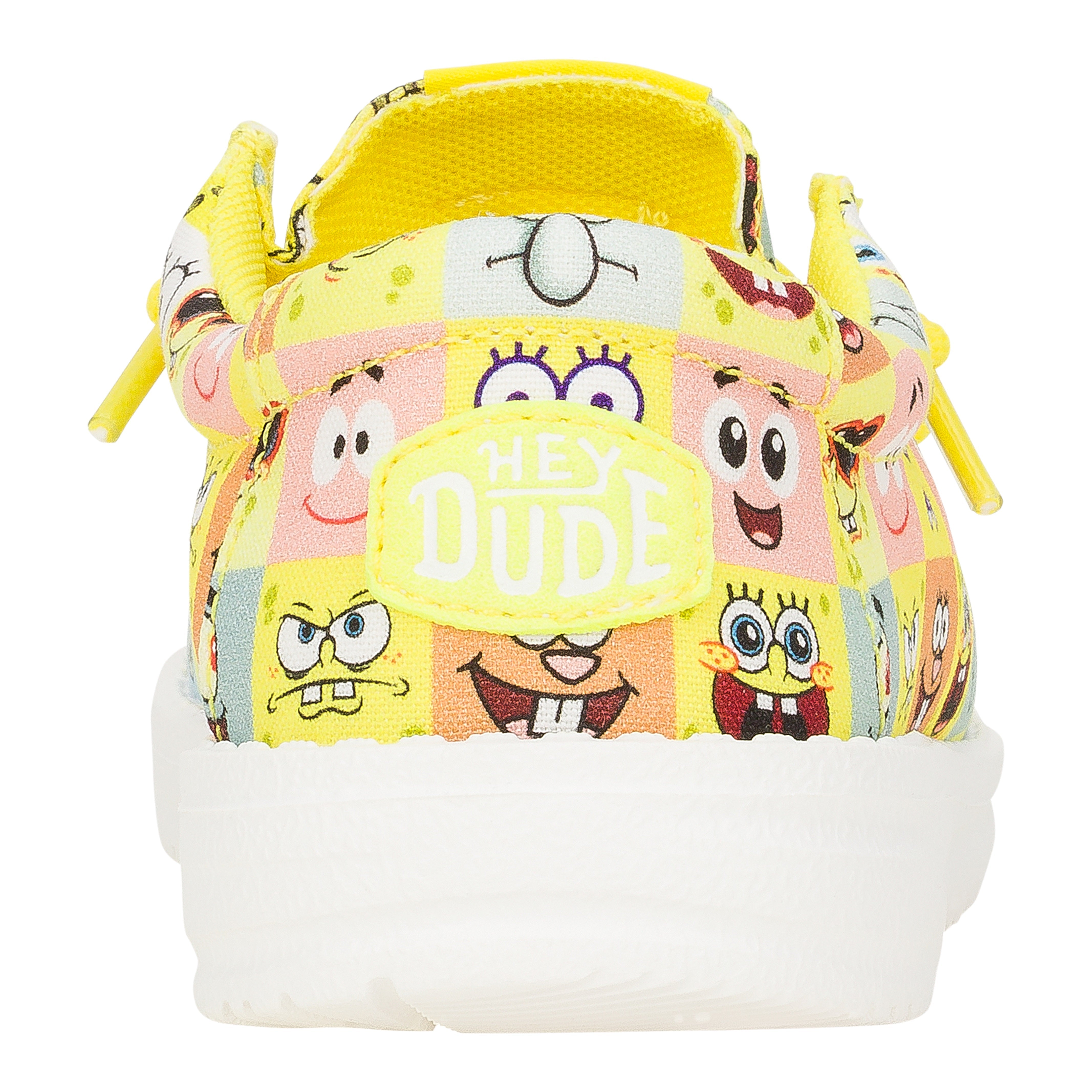 HEYDUDE shoes Wally Youth SpongeBob Faces - Cyber Yellow/Multi - view 6