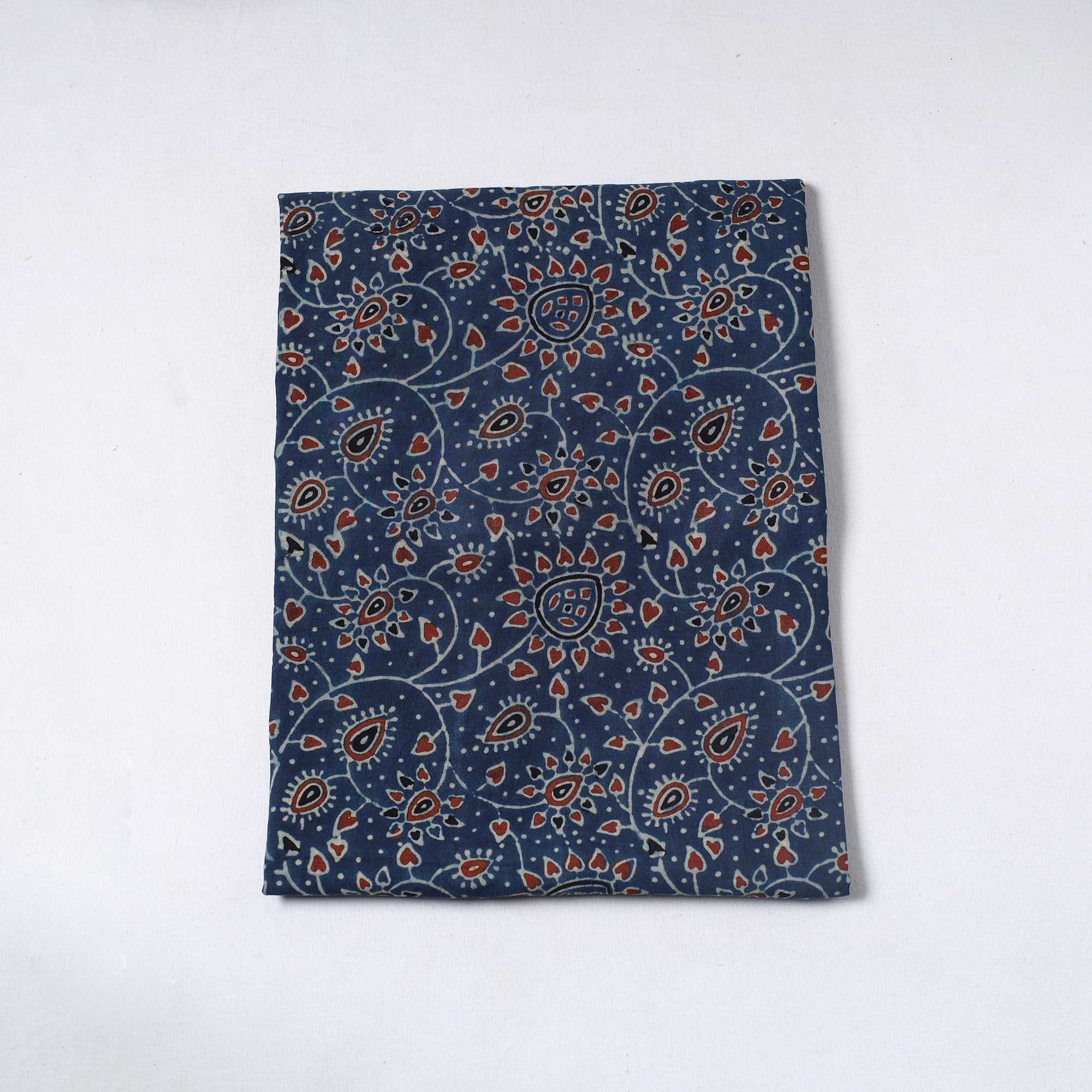 AJRAKH BY SUFIYAN ISMAIL KHATRI Ajrakh Block Printed Cotton Precut Fabric 08