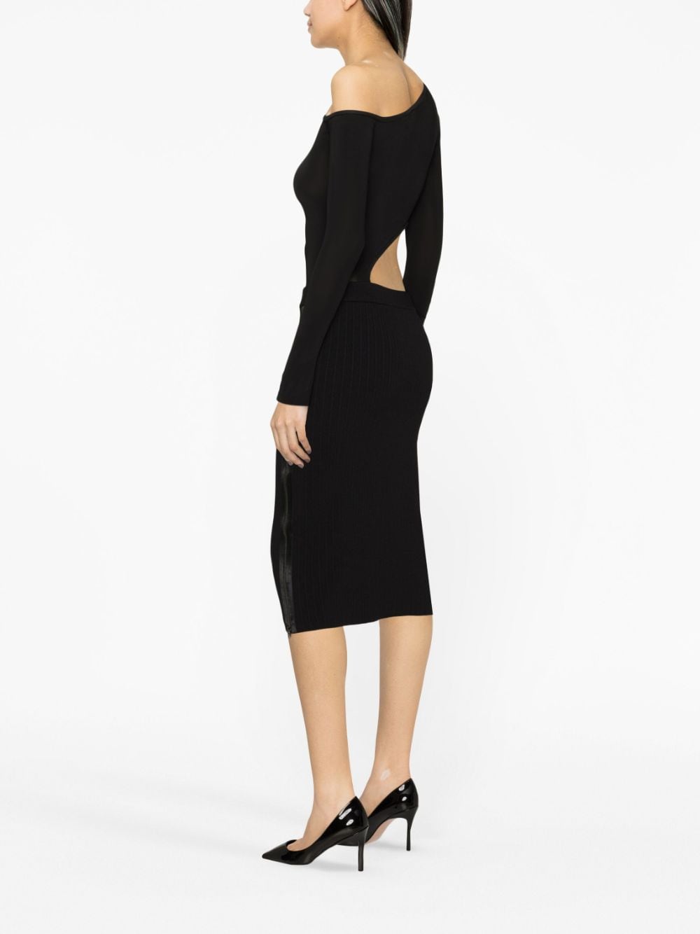 Tom Ford Zipped ribbed silk skirt - view 2