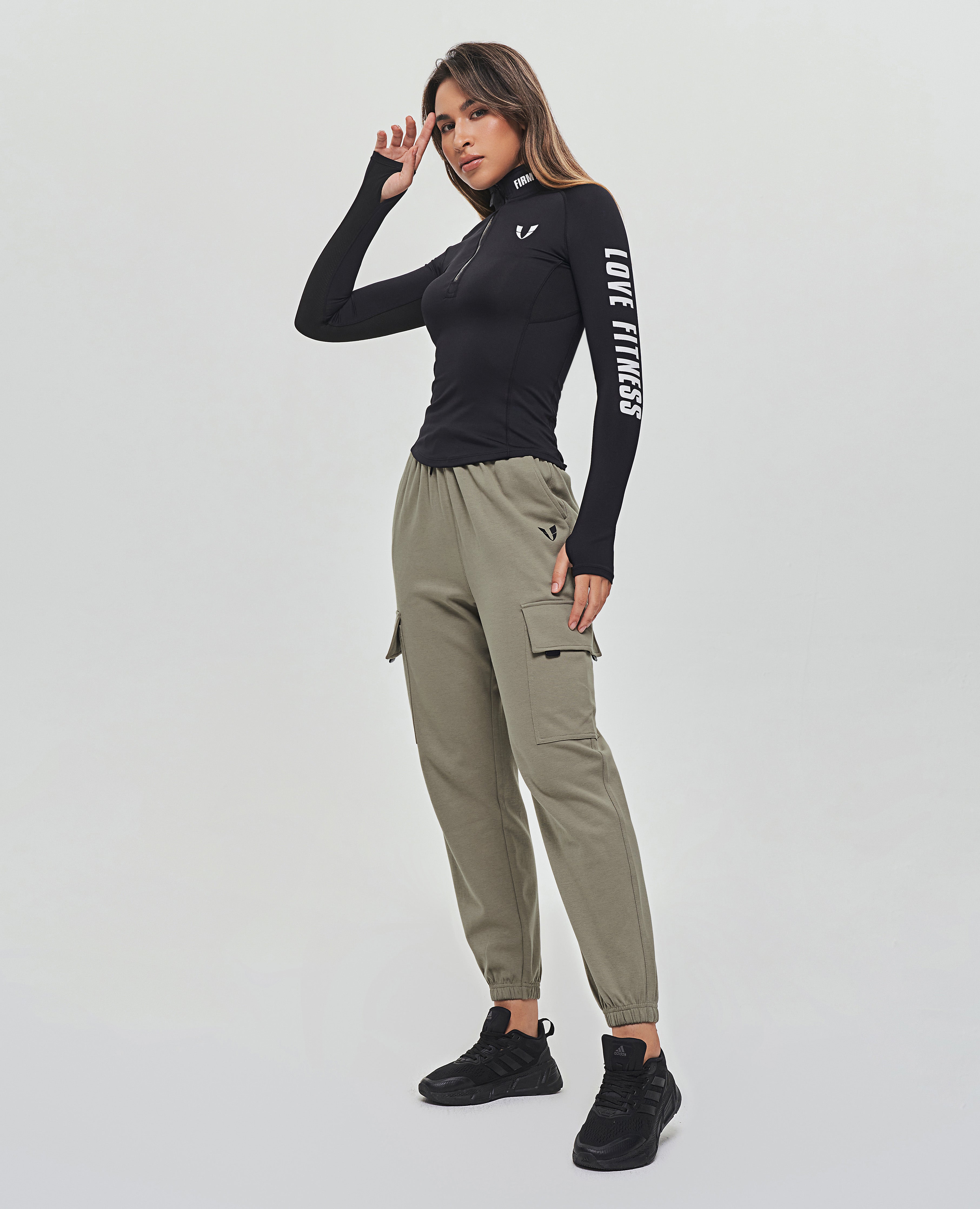 FIRM ABS Loose Fit Cargo Joggers - Olive Green - view 6