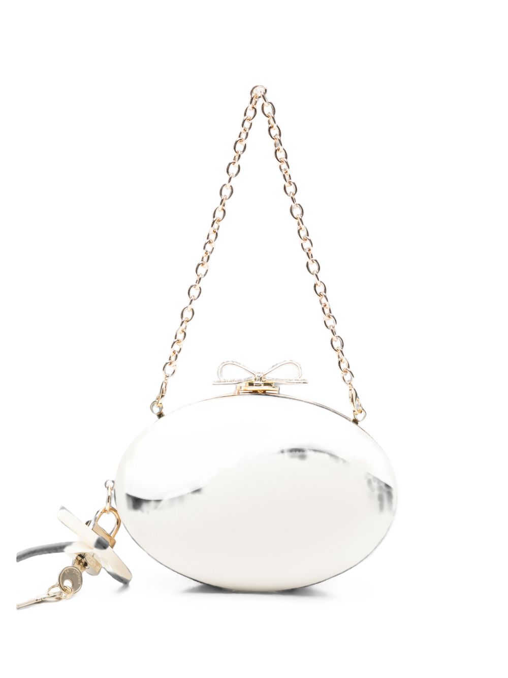 Self-Portrait Bow Satin Oval Clutch – Polyester 100 %