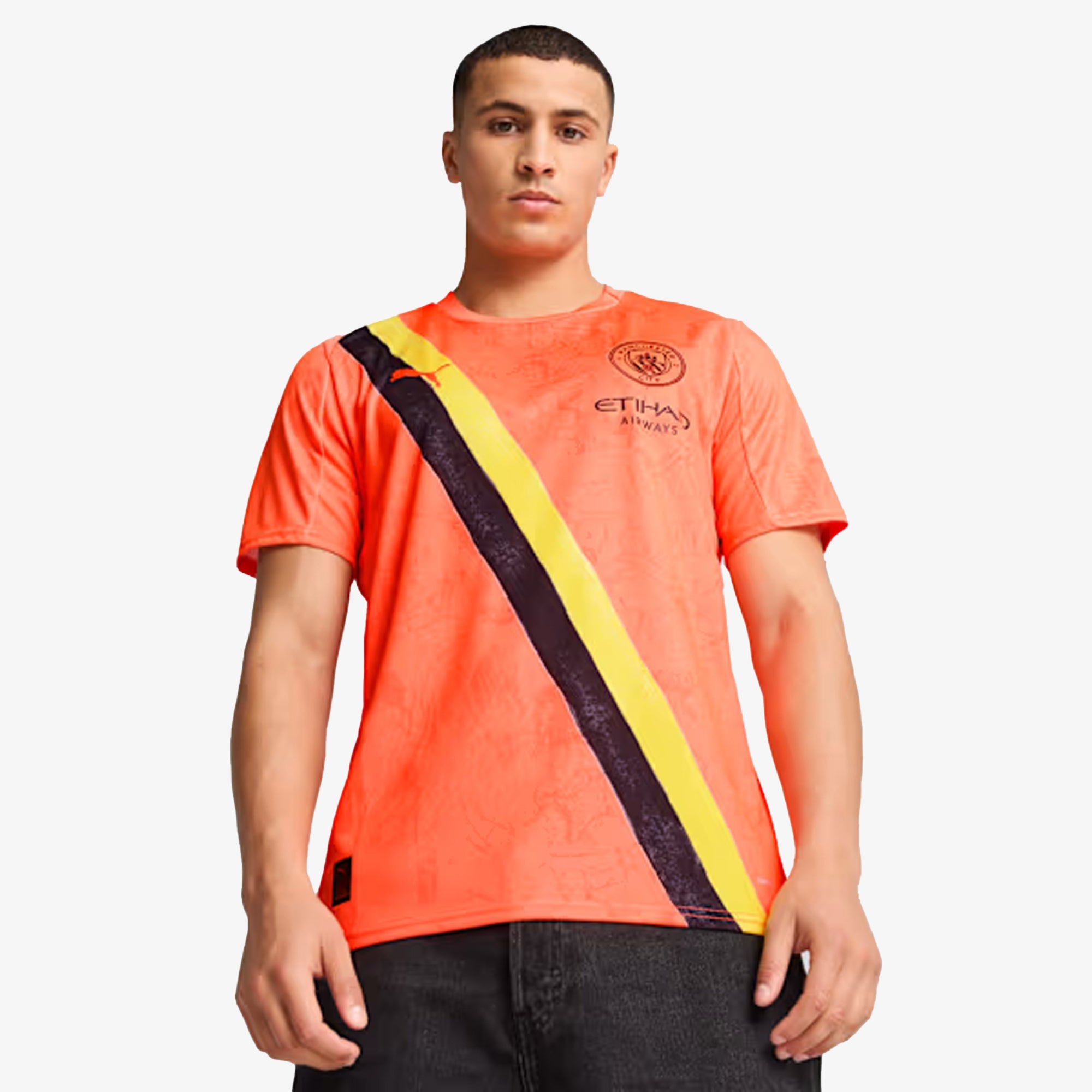 Puma | X Kidsuper Mcfc Performaance Jersey { Neon Sun-puma Black
