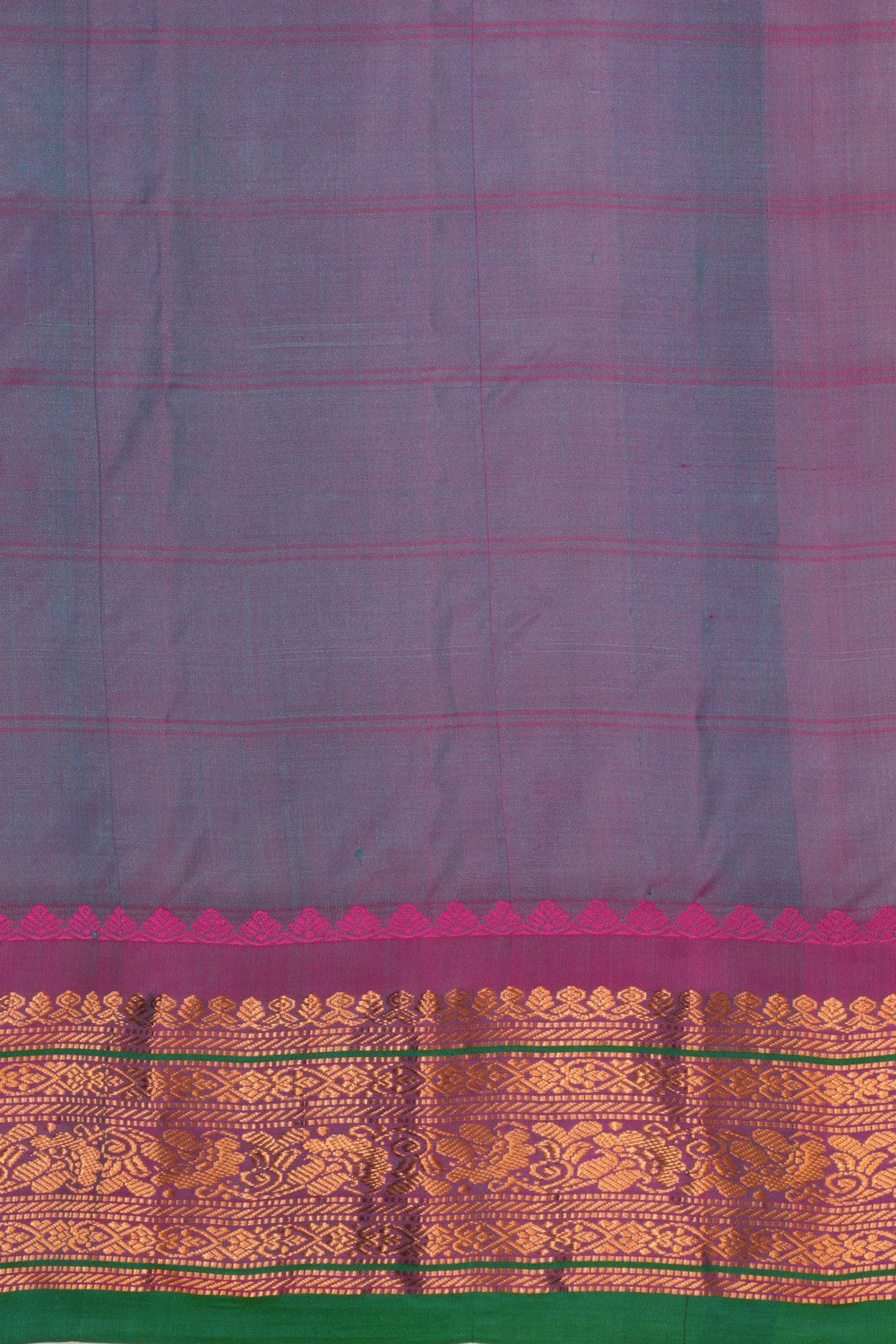 Kalanjali Gadwal Kattam Sea Green Saree – Women's - view 4