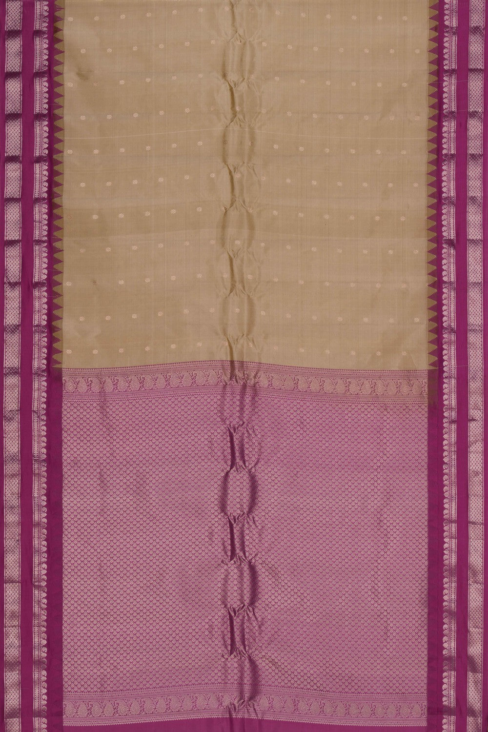 Kalanjali Gadwal Silk Green Saree – Women's - view 3