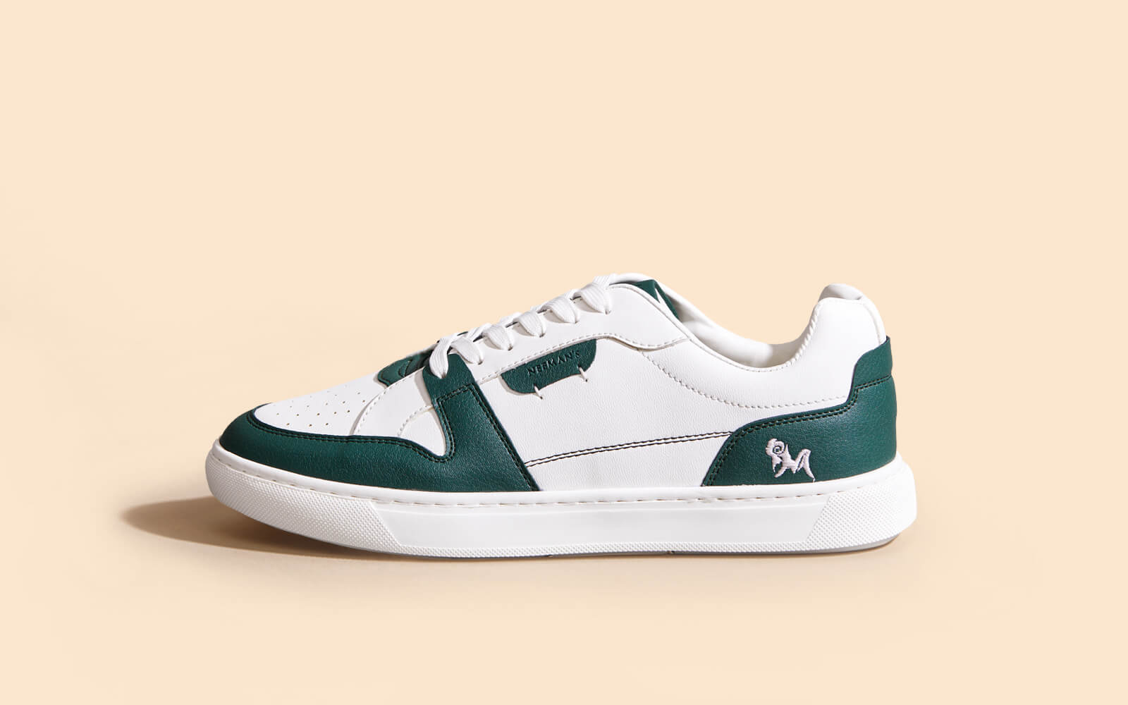 Neeman's Retro Slick Sneakers : Green and White