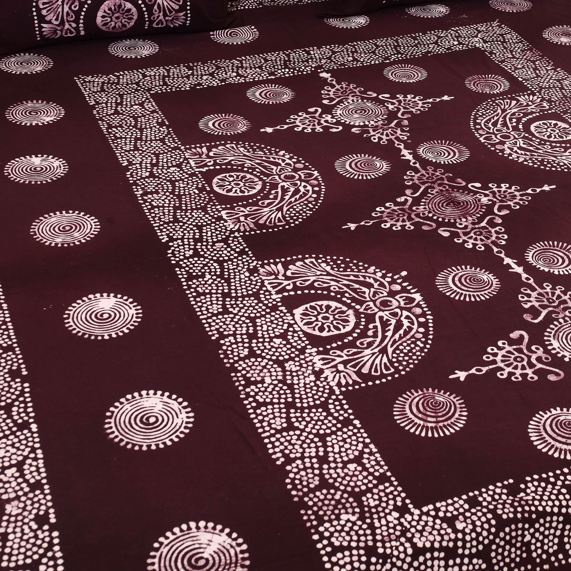 BATIK BY MD. SHARIFF Brown - Cotton Double Hand Batik Print Bed Sheet Set 03 - view 2