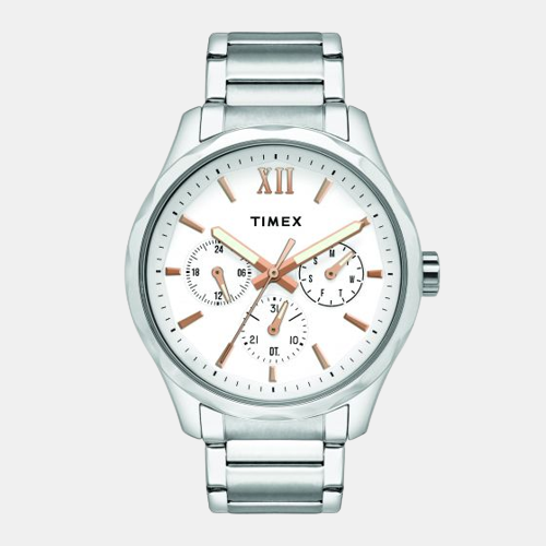 Timex Empera Men Quartz White Dial Chronograph Stainless Steel Watch TW0TG7602