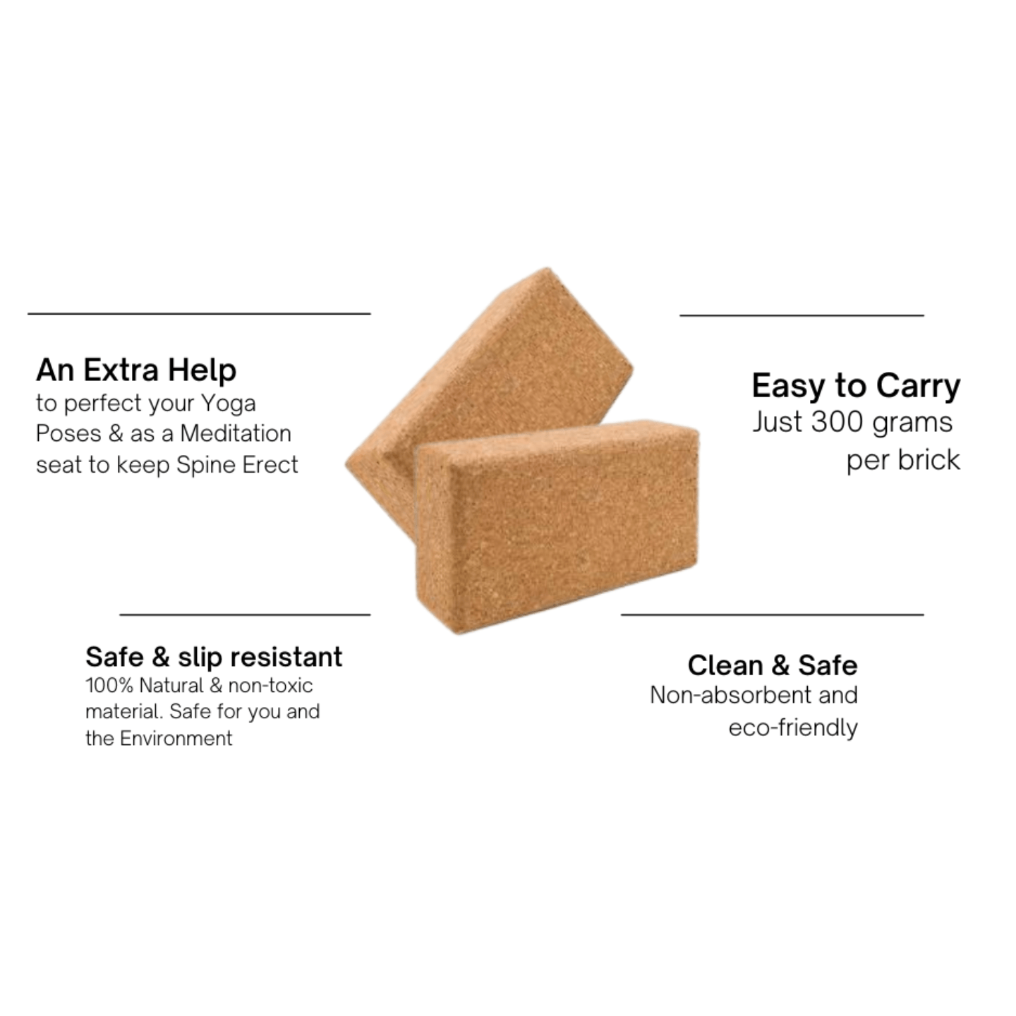 UPYOGA Sustainable Yoga Cork Blocks- Natural Fitness Cork - view 4
