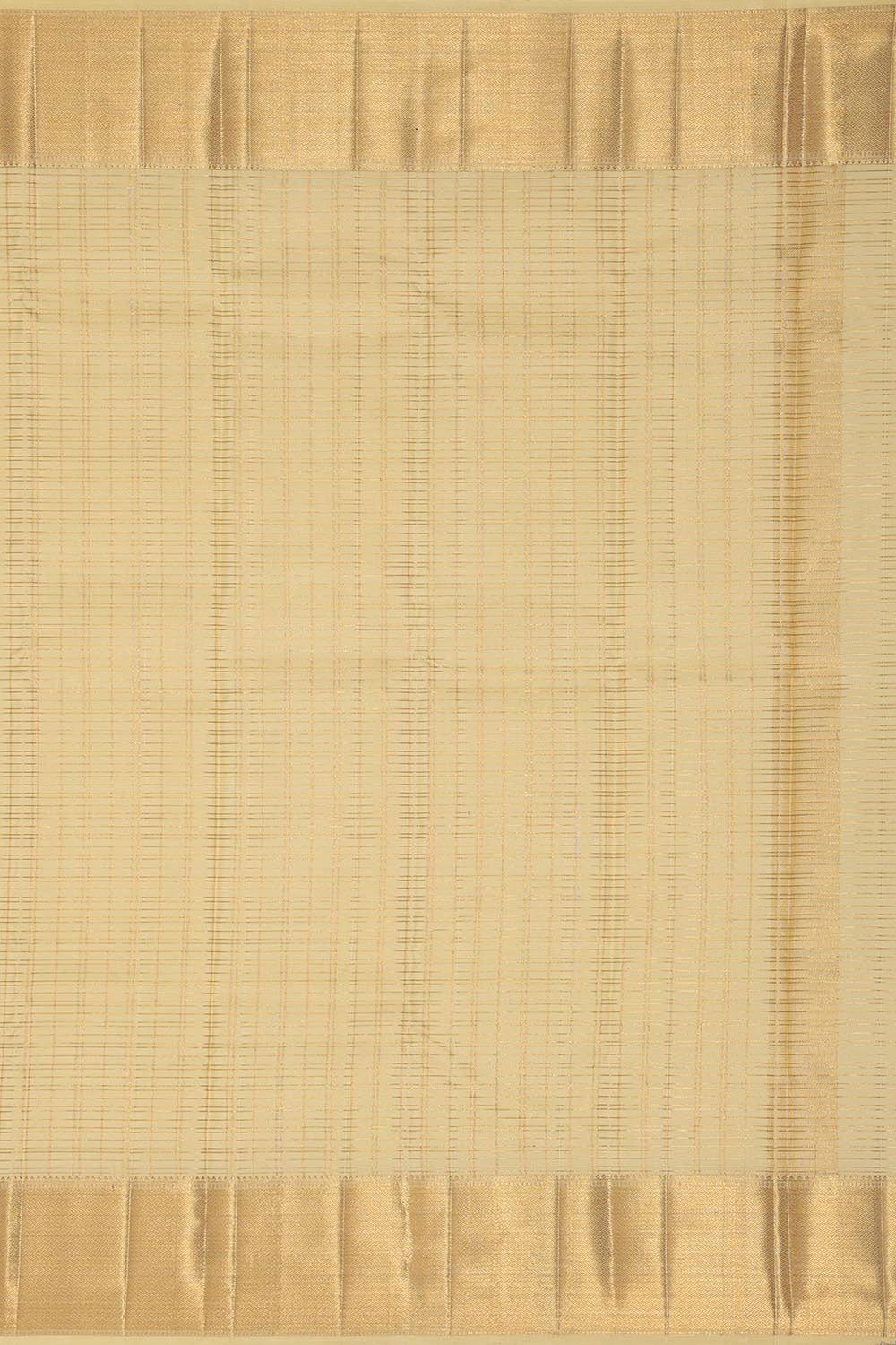 Kalanjali Kanchi Silk Light Beige Traditional Dhoti With Kanduva (8 X 4) - view 2