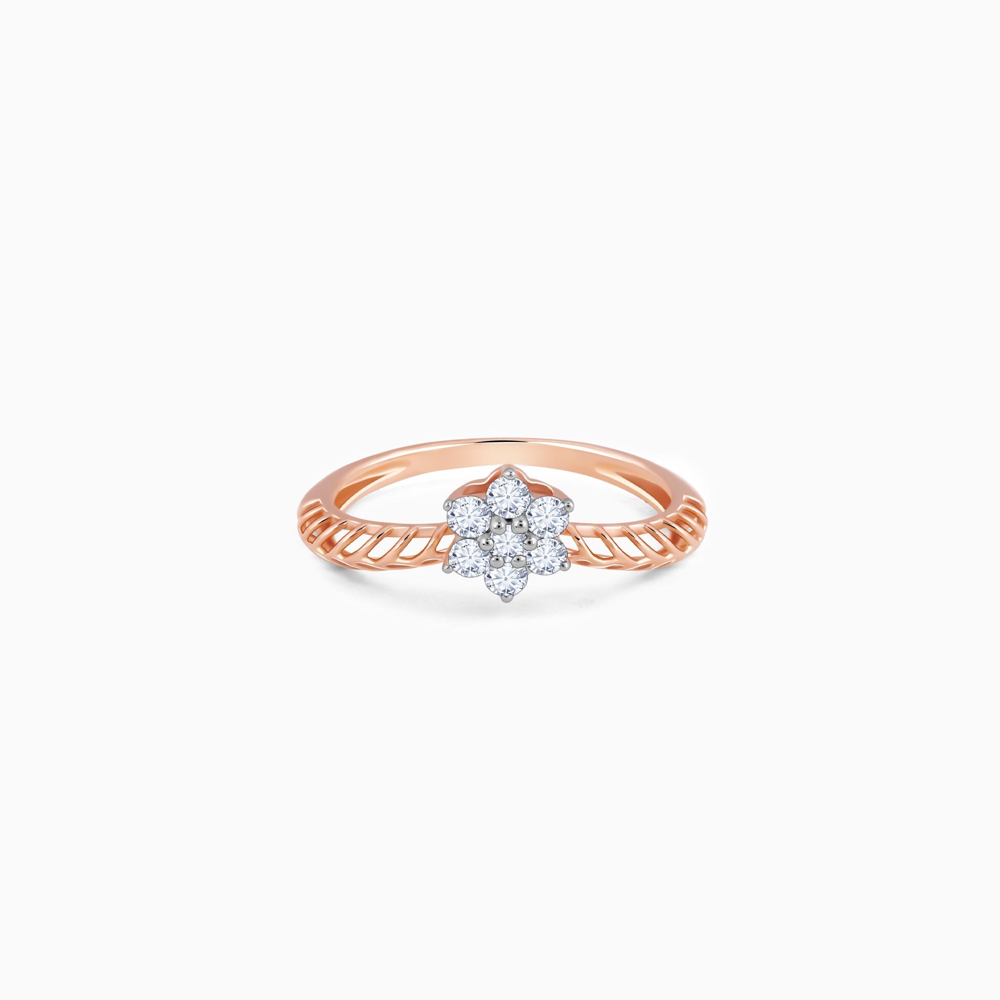 GIVA Jewellery Rose Gold Peak Elegance Diamond Ring