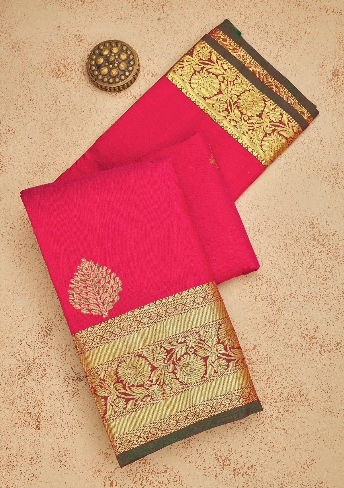 Koskii Rani Pink Zariwork Pure Silk Saree – Women's