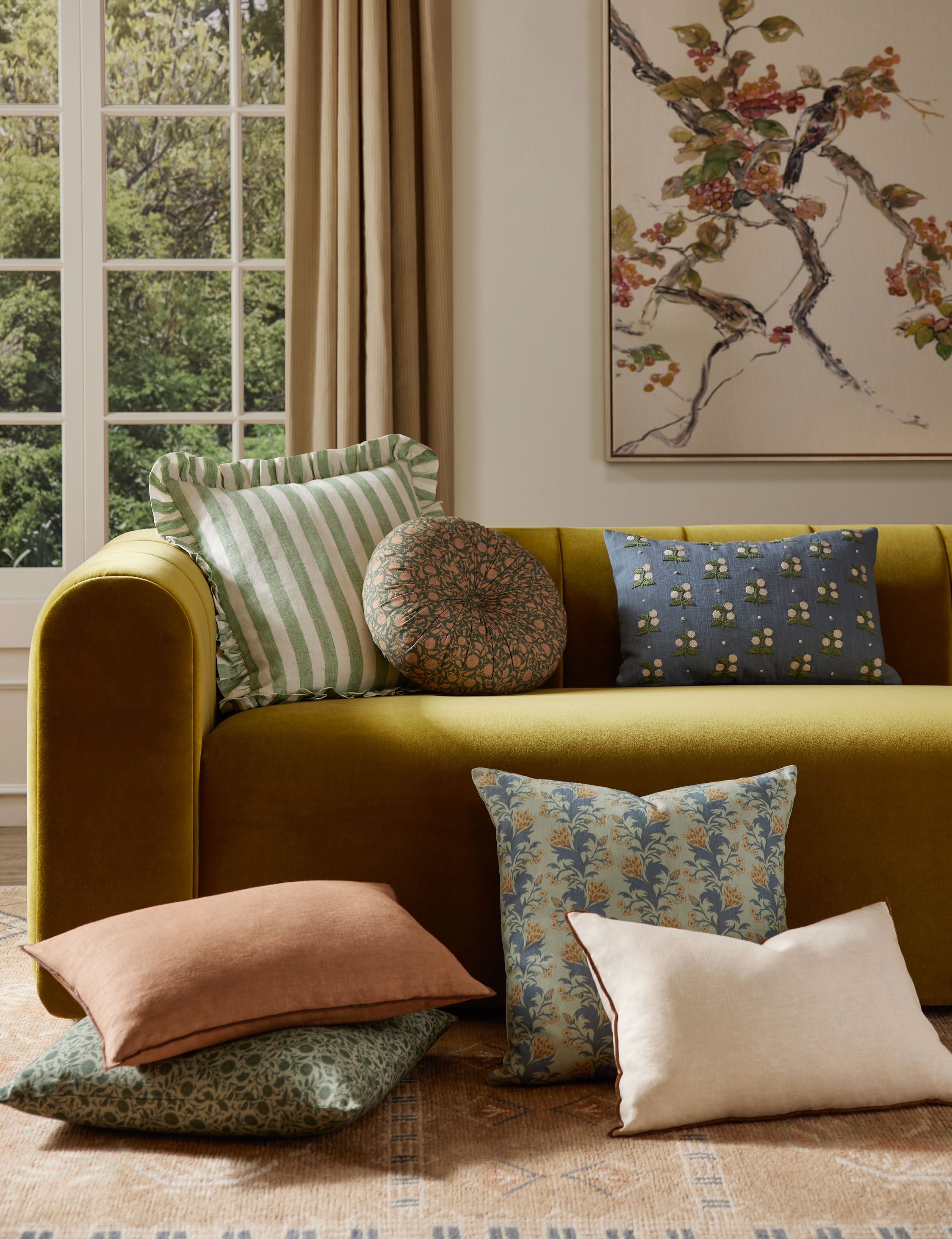 Lulu and Georgia Carys Contrast Linen Pillow - view 64