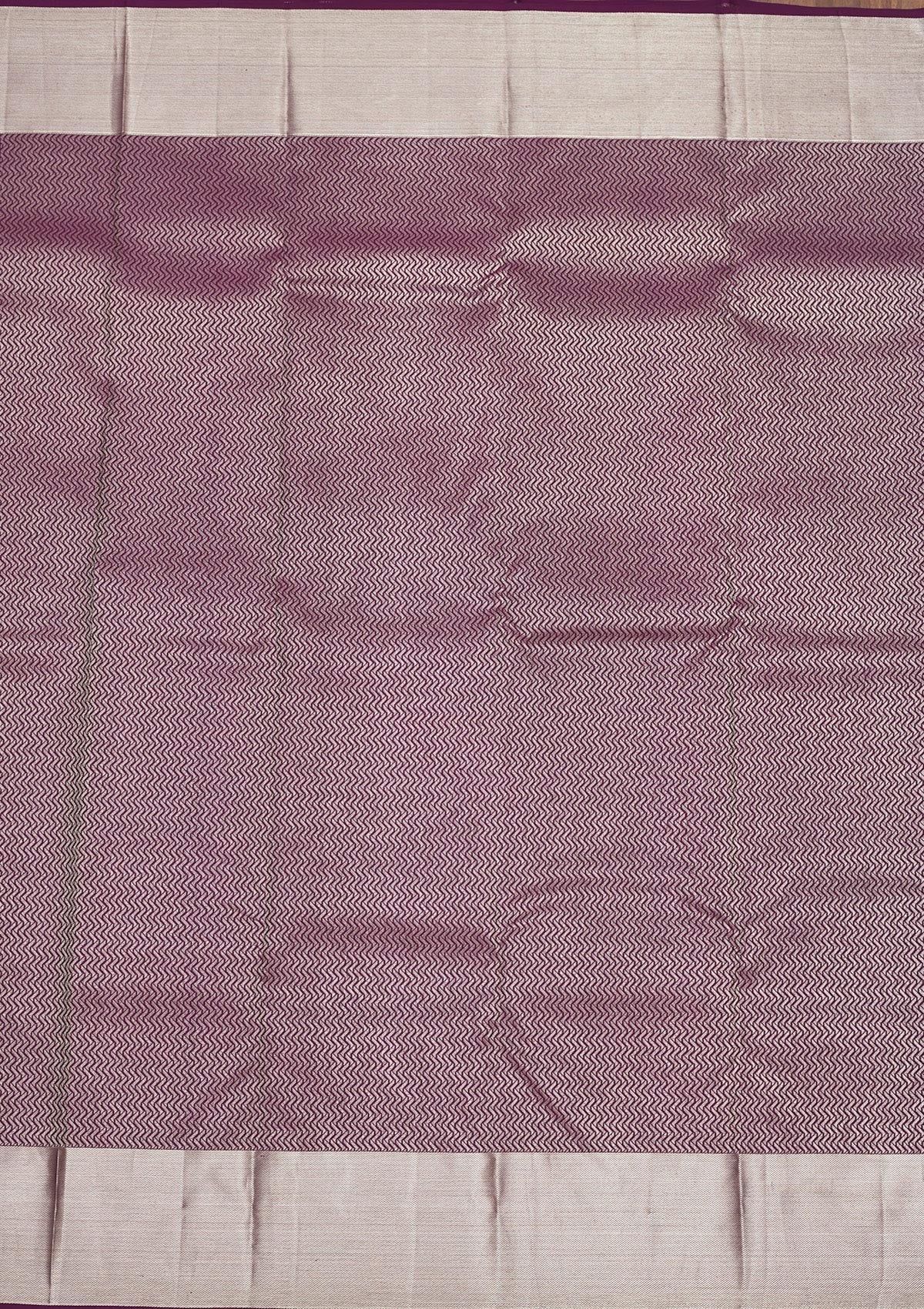 Koskii Wine Zariwork Pure Silk Saree – Women's - view 7