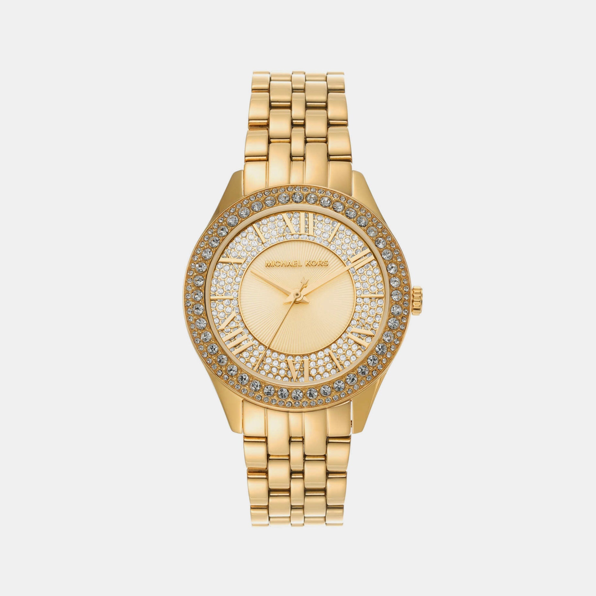 Michael Kors Harlowe Women Quartz Gold Dial Analog Stainless Steel Watch MK4709