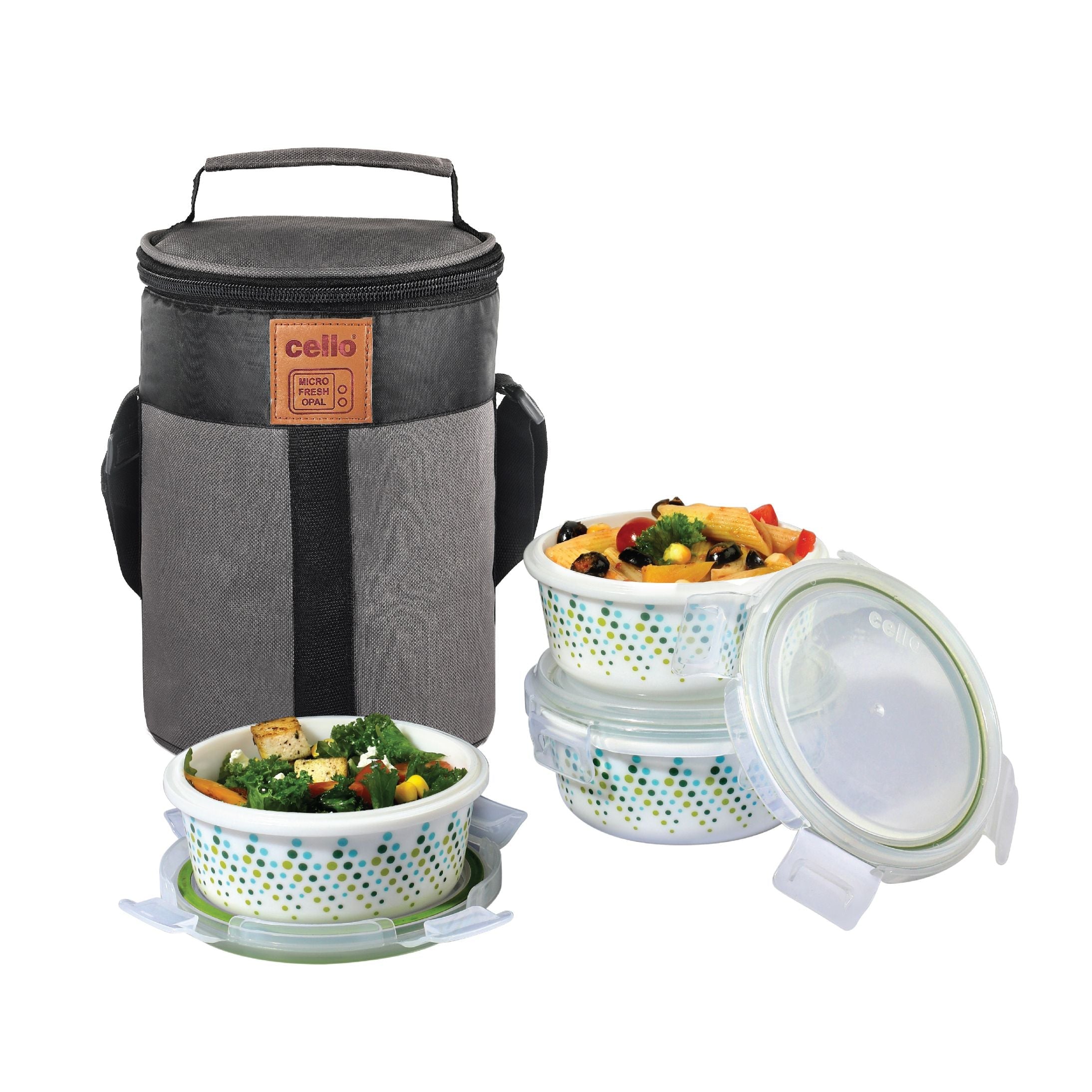 Cello Bubble Drop Opalware Lunch Box with Jacket - view 2