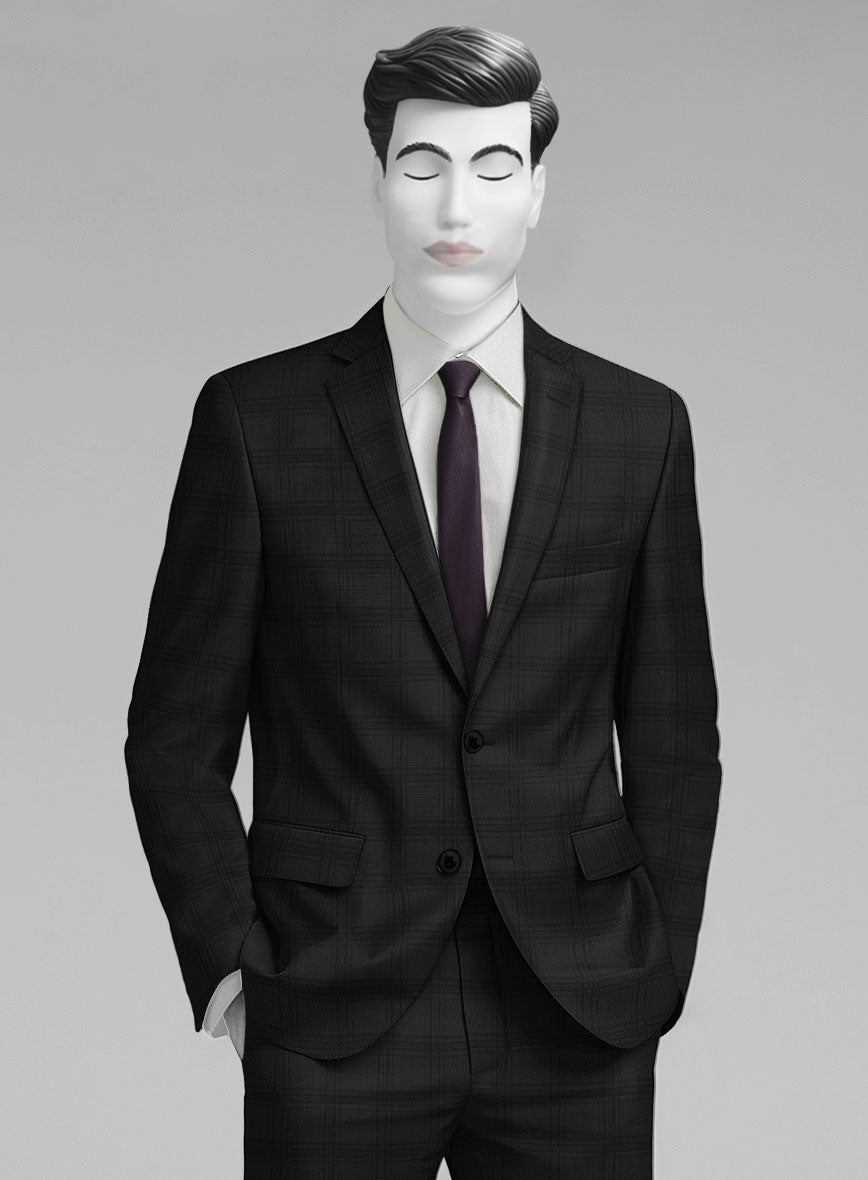 StudioSuits Napolean Brook Overcheck Black Wool Suit - view 3