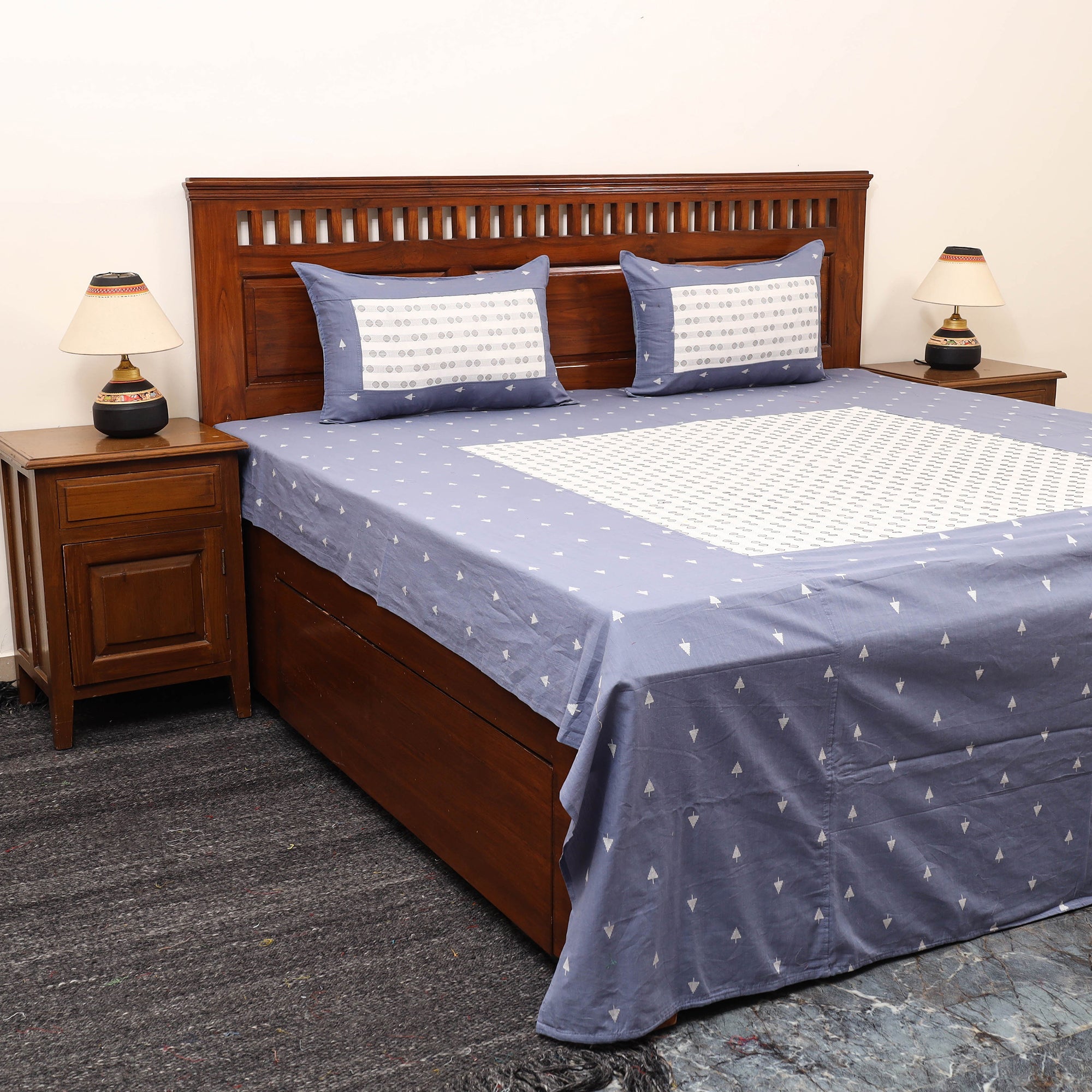 SOUTH KARGHA Patchwork Cotton Double Jacquard Bedsheet Set 24