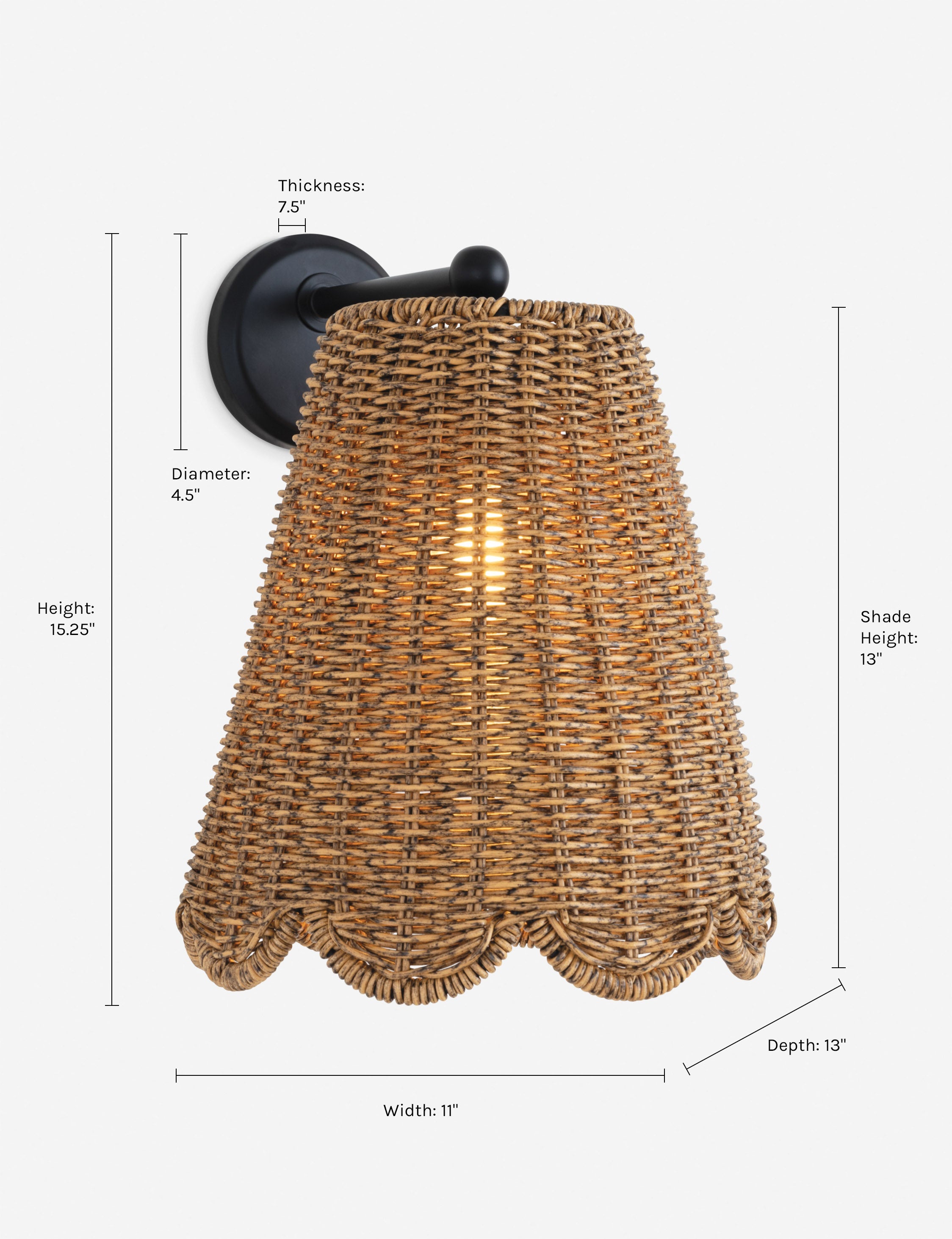 Lulu and Georgia Summer Outdoor Straight Arm Sconce by Regina Andrew - view 3
