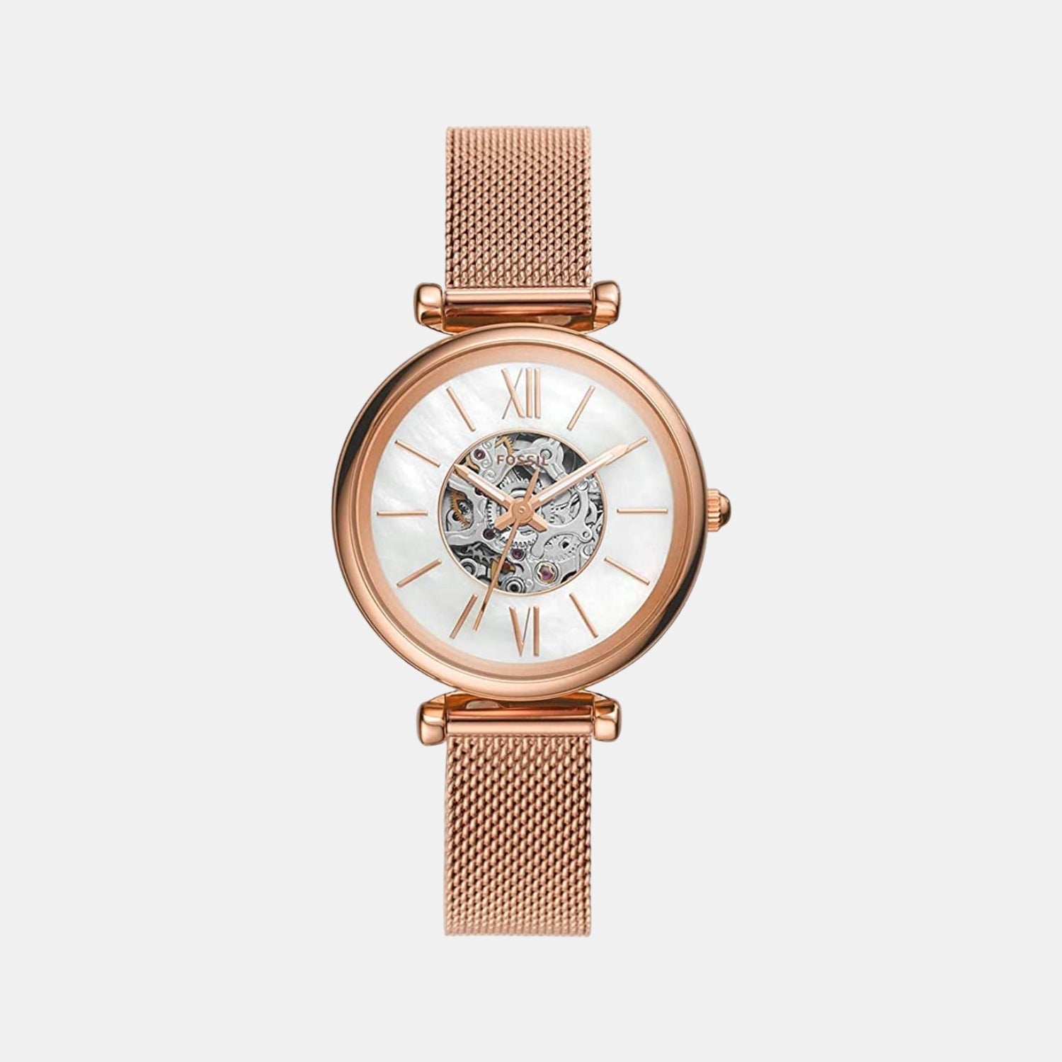 Fossil Carlie Women Automatic White Dial Analog Stainless Steel Watch ME3188