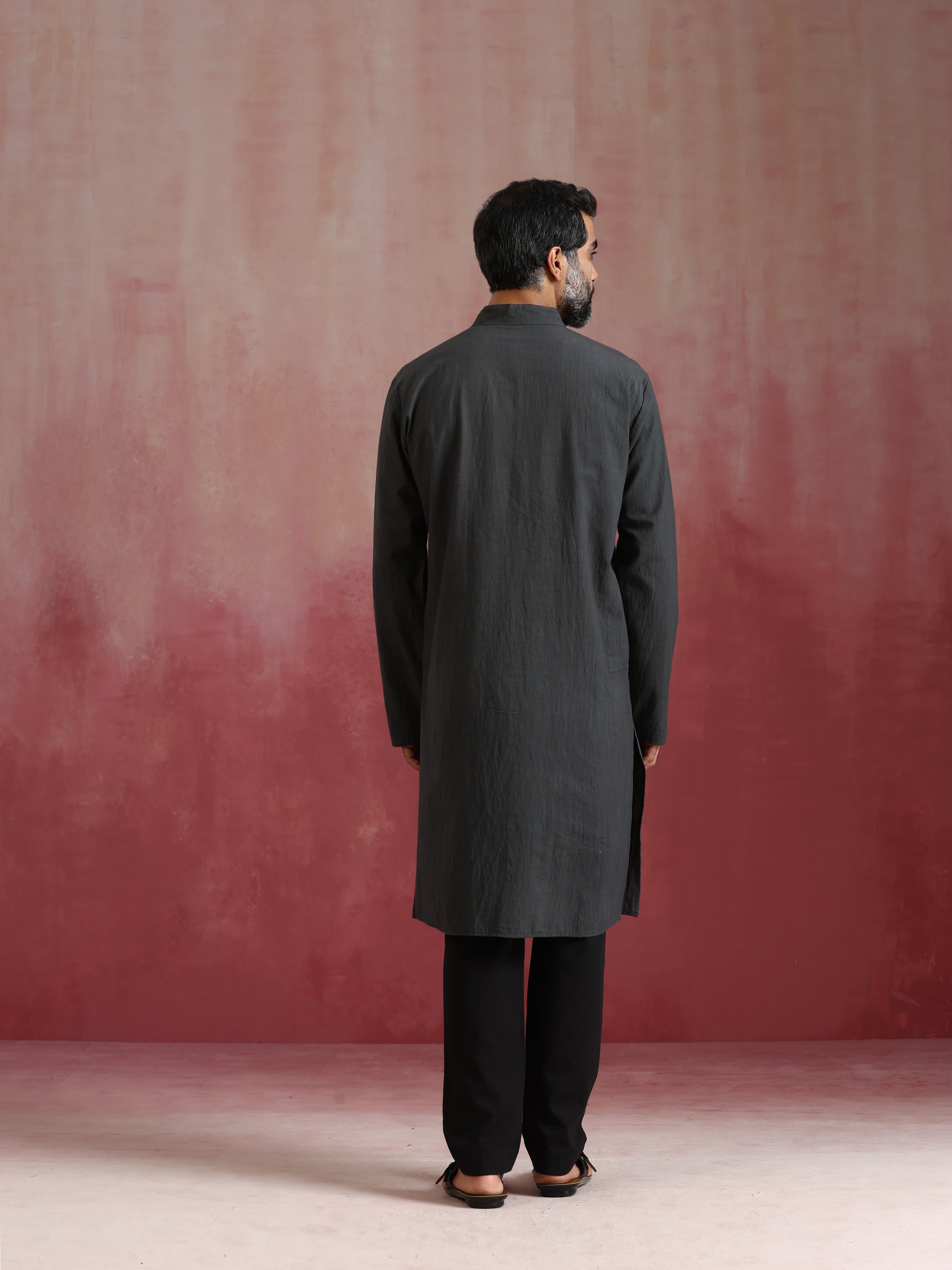 trueBrowns Men's Grey Kurta - view 5