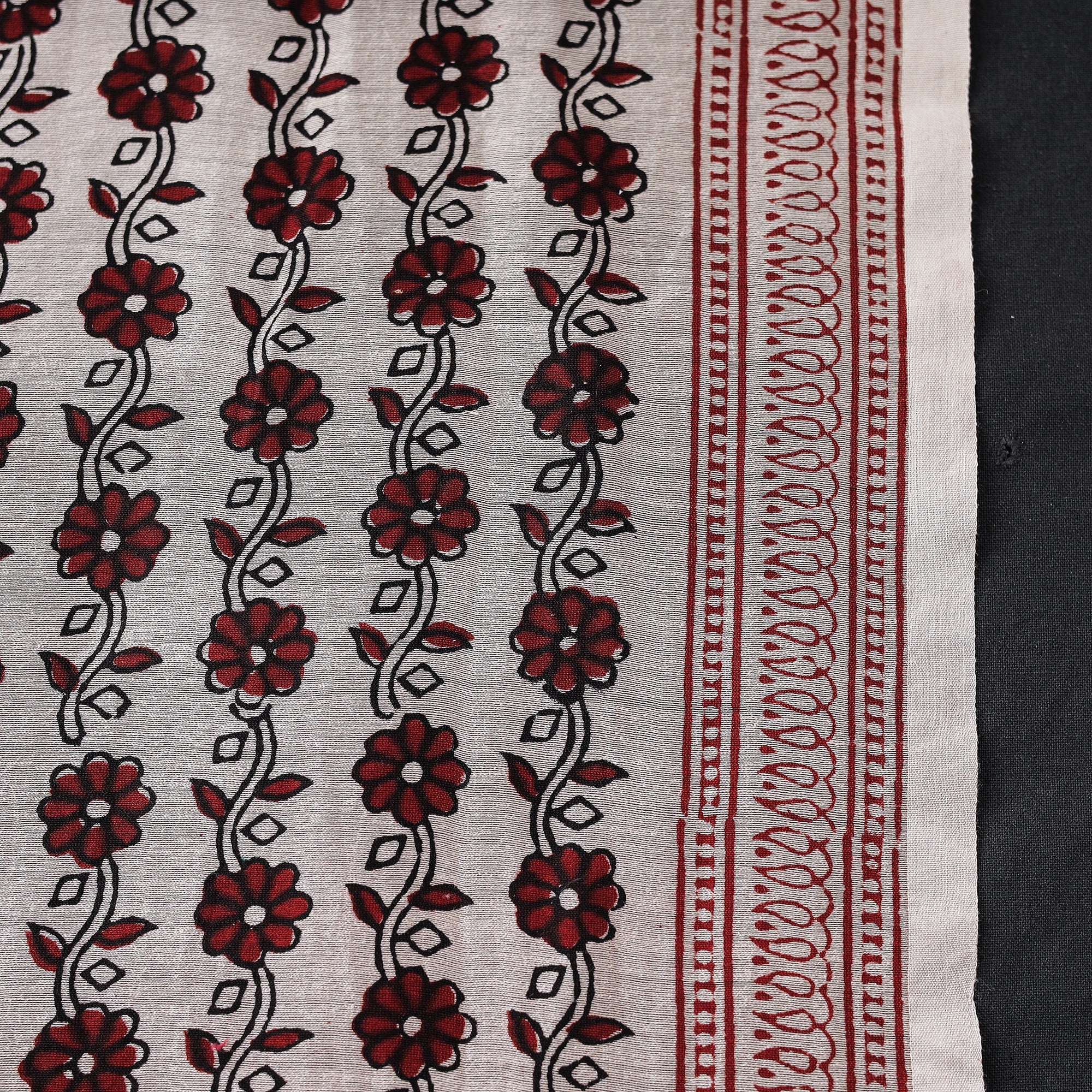 BAGH PRINTS BY UMAR FARUK KHATRI Beige - Chanderi Silk Bagh Print Fabric 01 - view 4