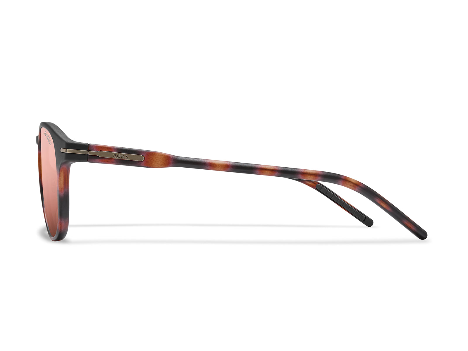 ROKA LTD Oslo 2.0 RESILIENT Sunglasses – Matte Tortoise Frame - Rose Gold Mirror Lens - view 3