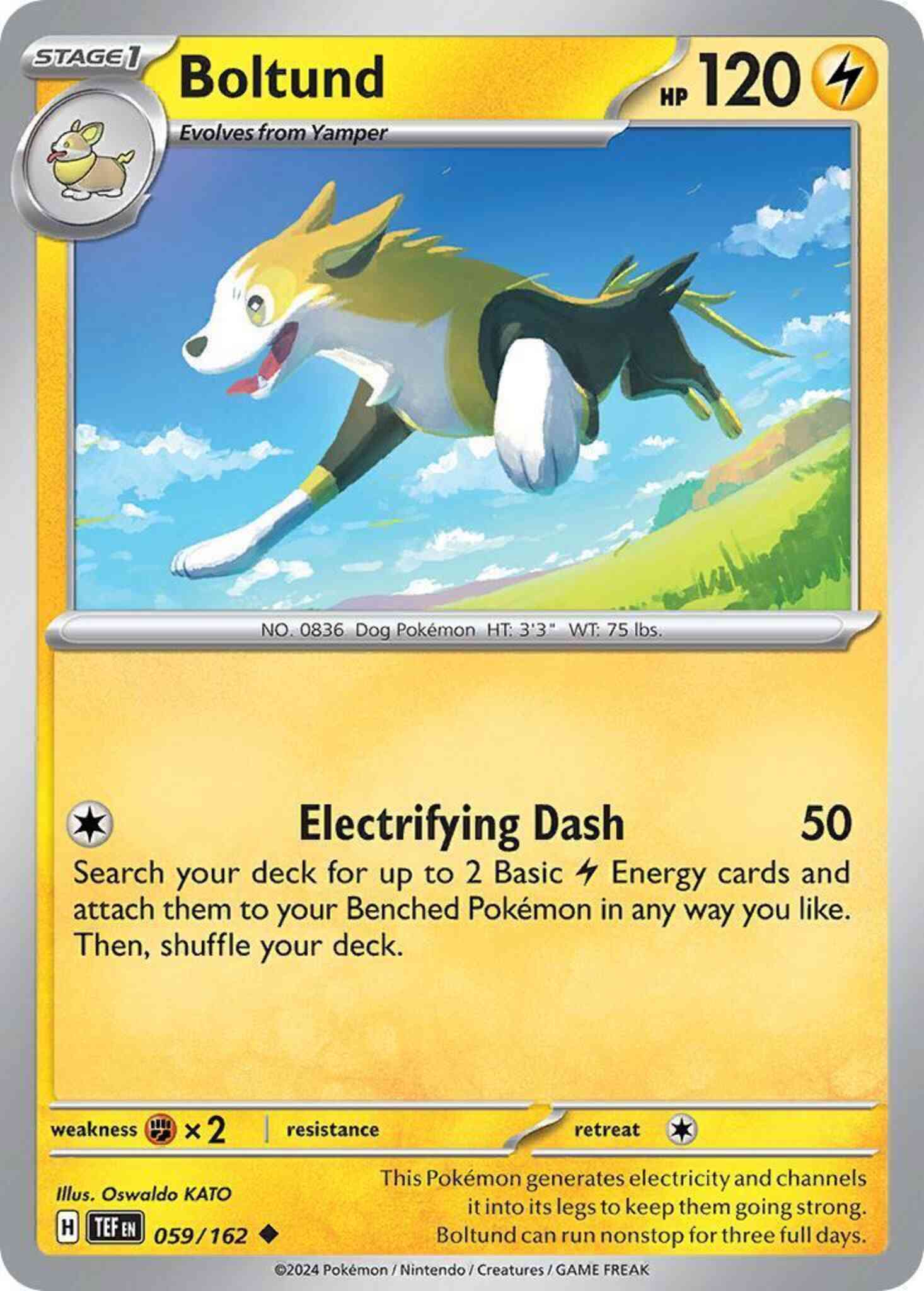 Uncommon sv05-059 non-holo – Pokémon Boltund - 059/162 - Uncommon [sv05-059] [Non-Holo]