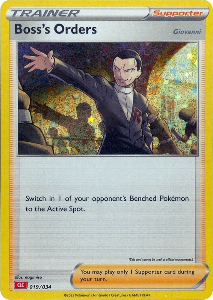 Clc tcgc-clc019 holo – Pokémon Boss's Orders - Giovanni - 019/034 - Promo - CLC [tcgc-CLC019] [Holo]