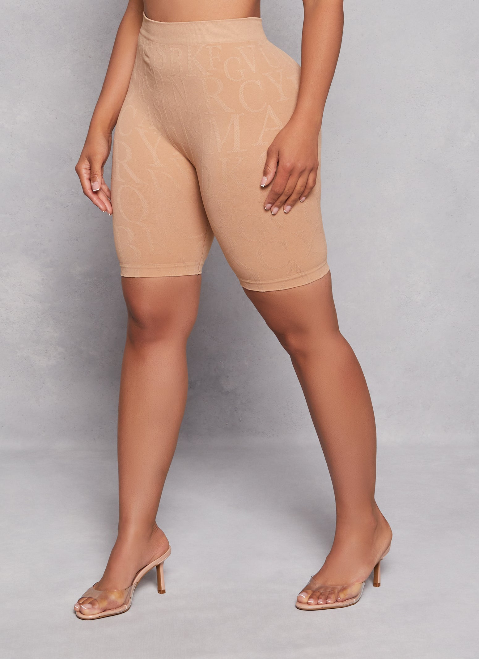 Rainbow Shops Alphabet Print Seamless Biker Shorts - view 2