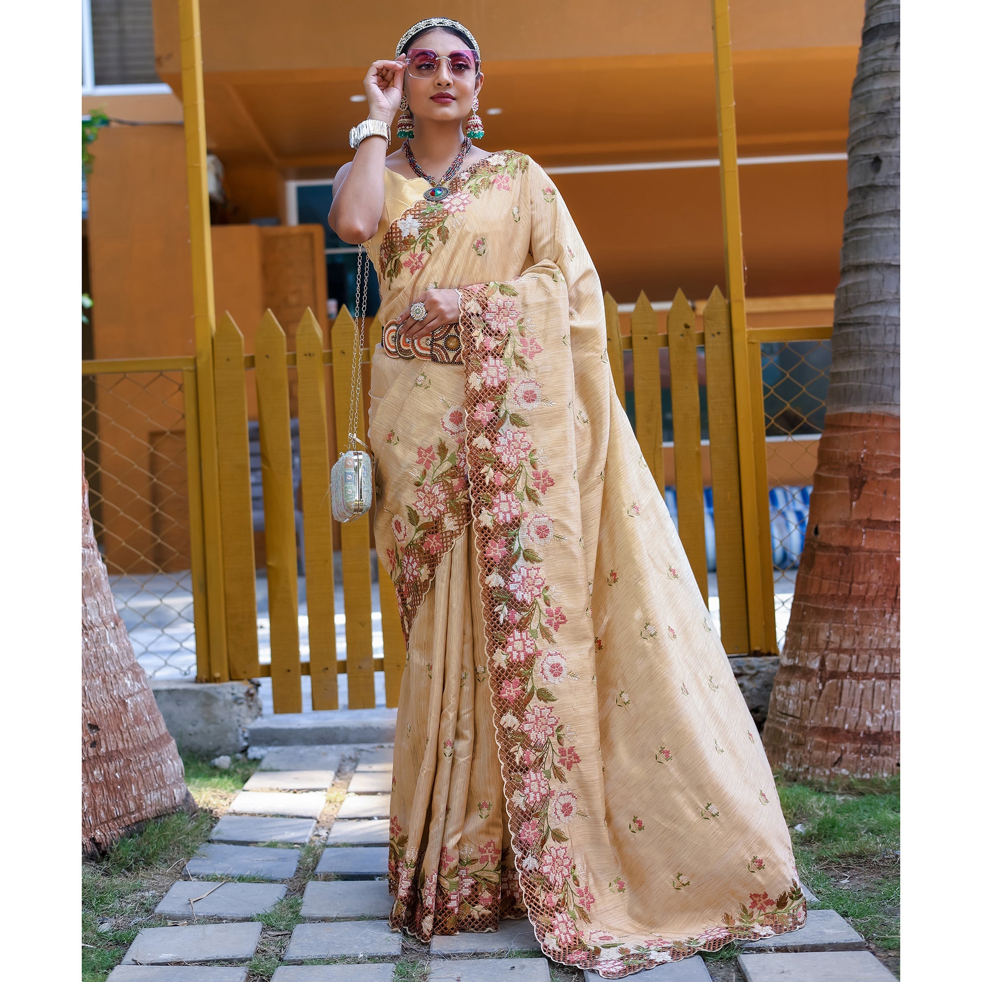 TASARIKA COUTURE Apeksha Cream Silk Handwork Saree