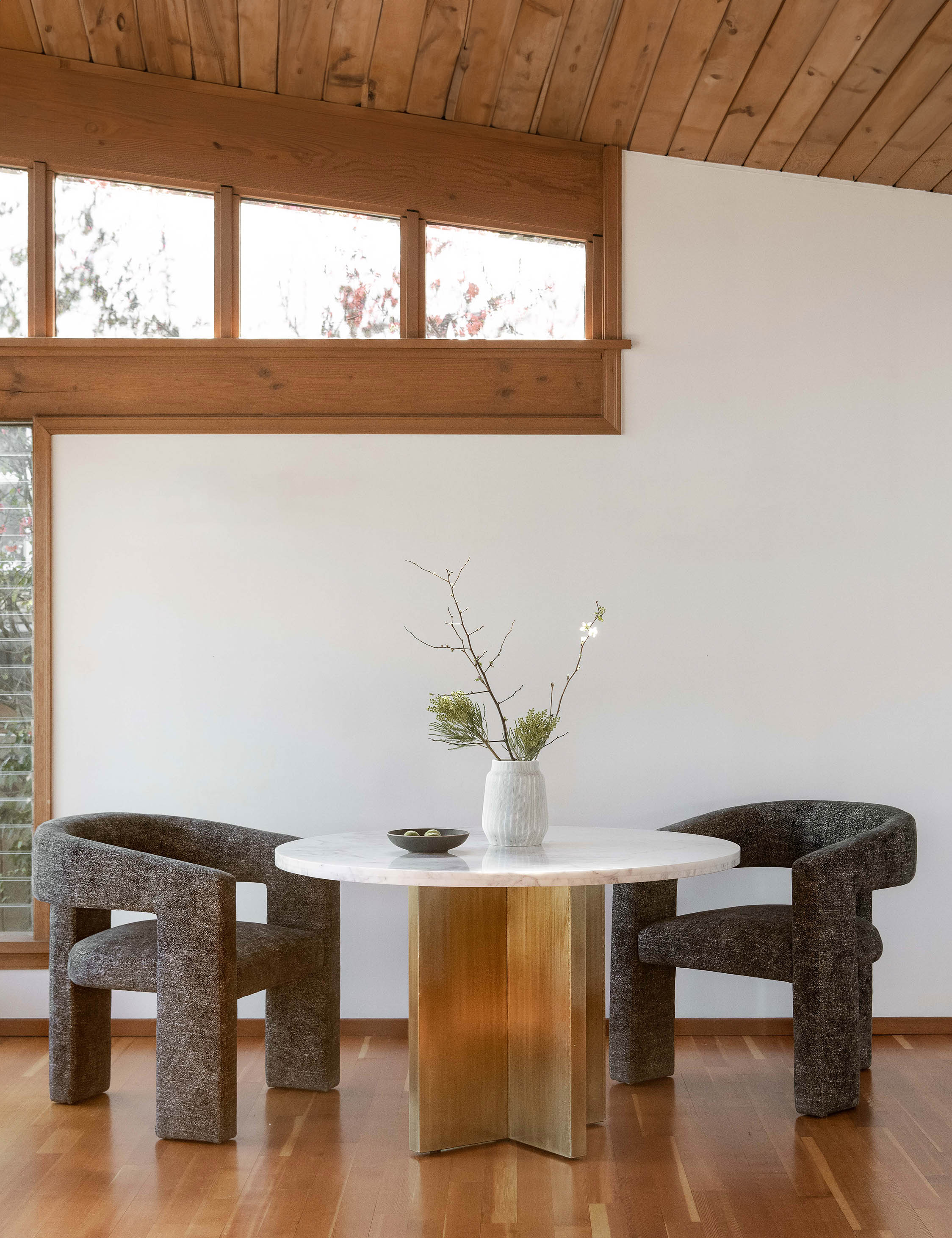 Lulu and Georgia Rowell Dining Table – Brass and White Marble - view 2