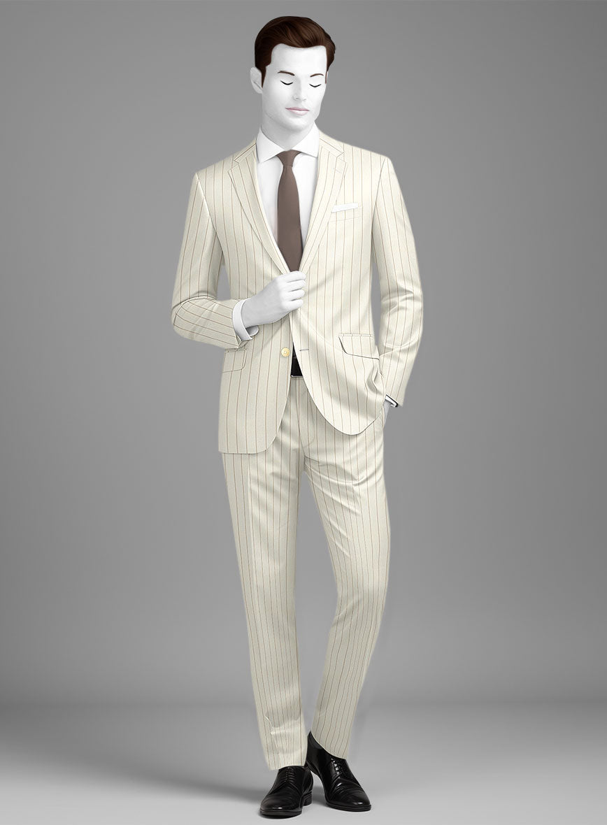 StudioSuits Napolean Tullio Stripe Ivory Wool Suit