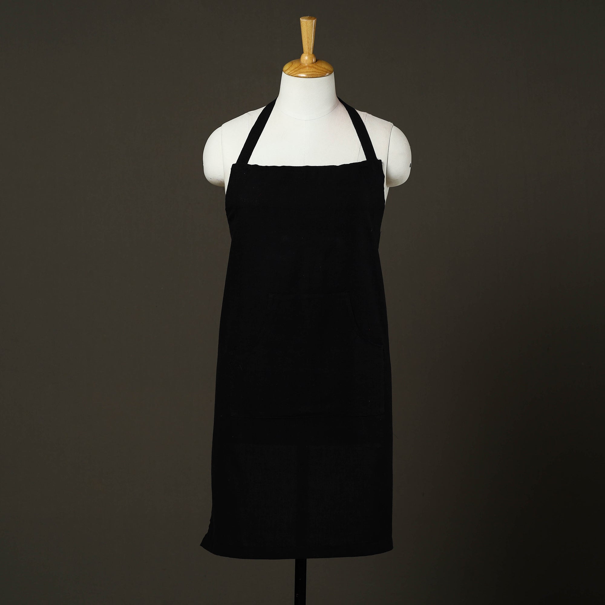 JALPARI Black - Jhiri Handloom Cotton Apron with Pocket 39