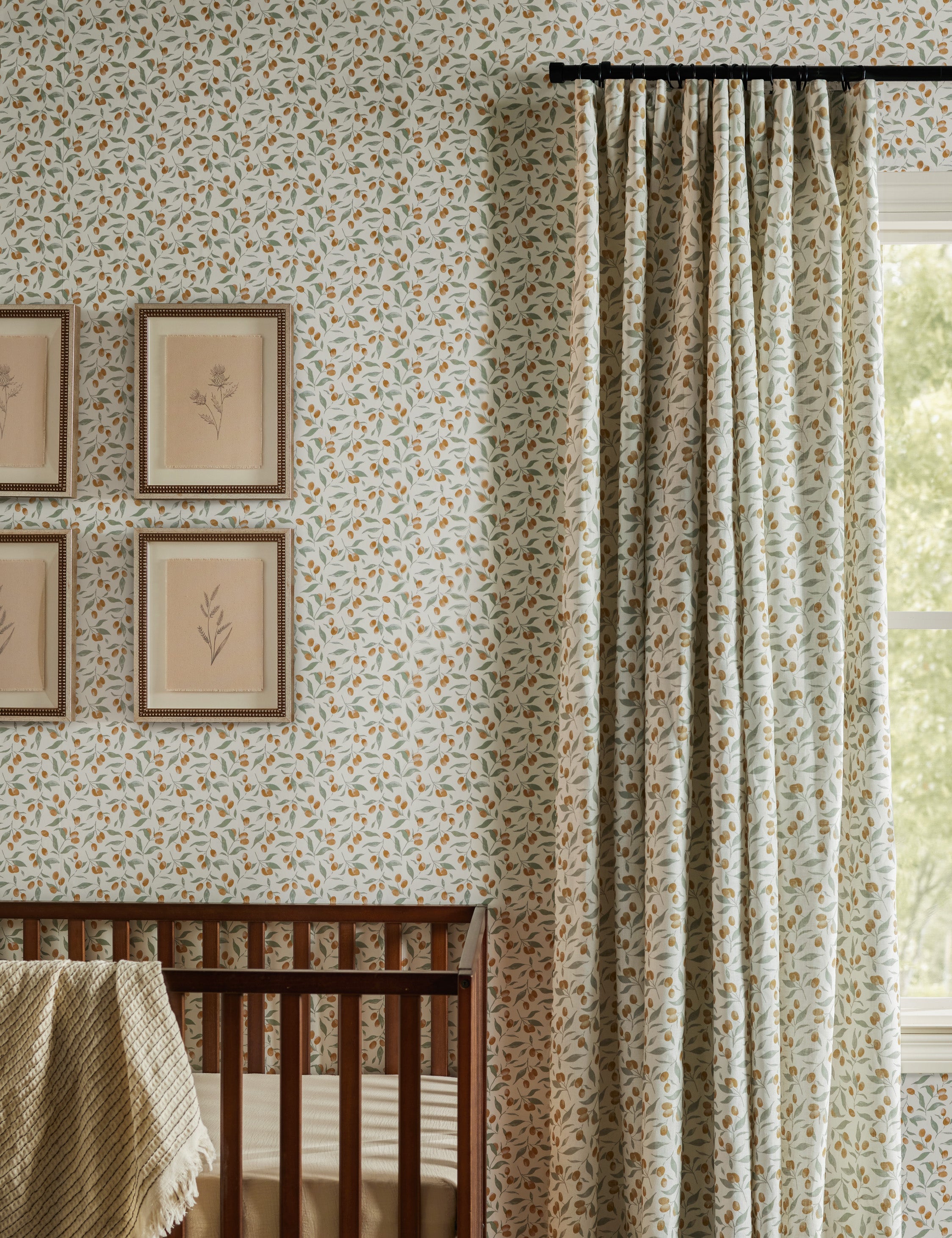 Lulu and Georgia Kumquats Linen Curtain Panel by Rylee + Cru - view 2
