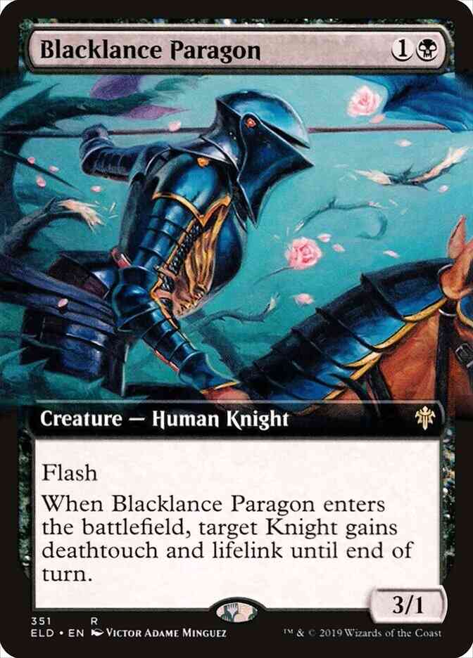 Blacklance paragon 351 – Magic Blacklance Paragon [351] [Extended Art] [Throne of Eldraine] [Non-Foil]