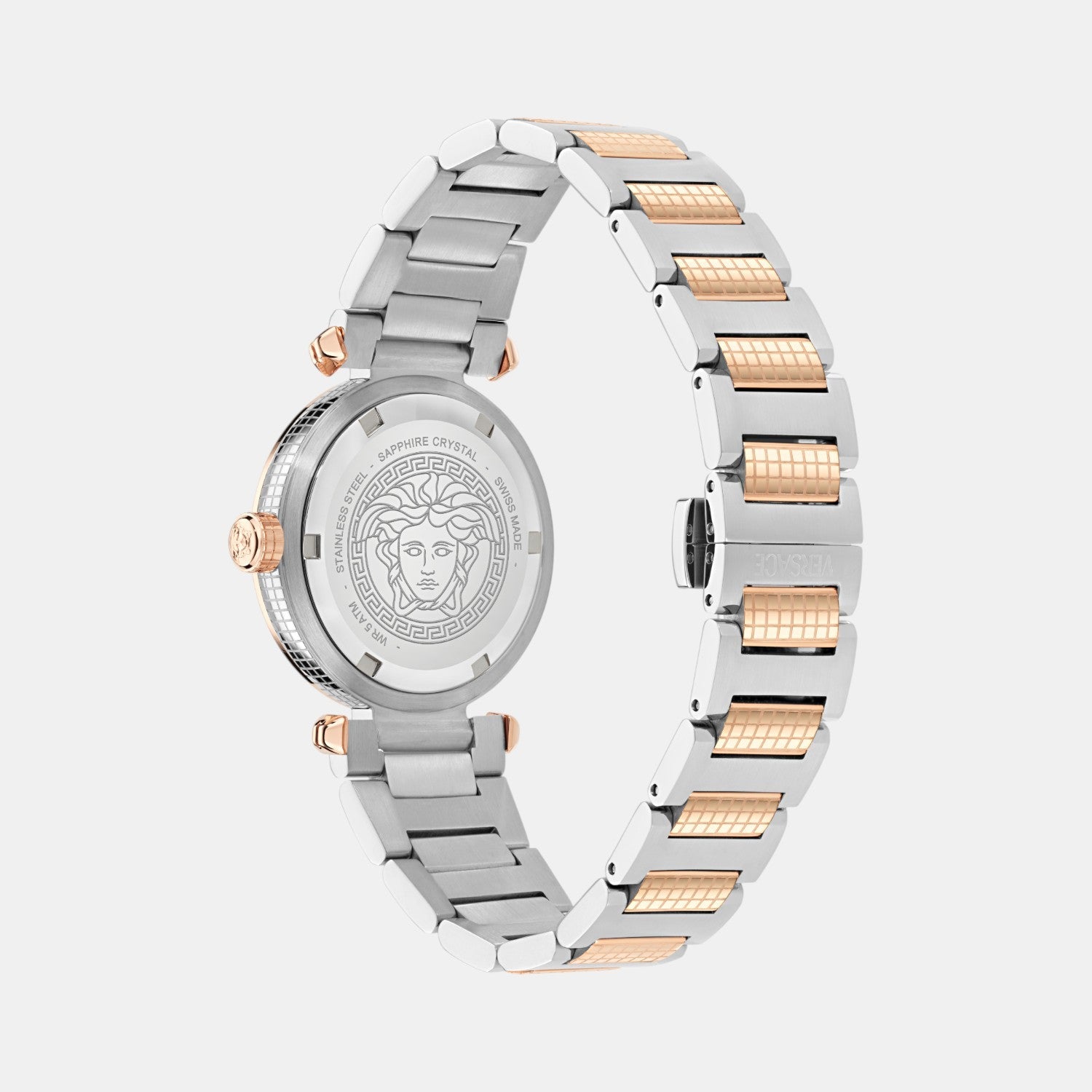 Versace Greek Women Quartz Rose Gold Asymmetrical Dial Analog Stainless Steel Watch VE5B00425 - view 2