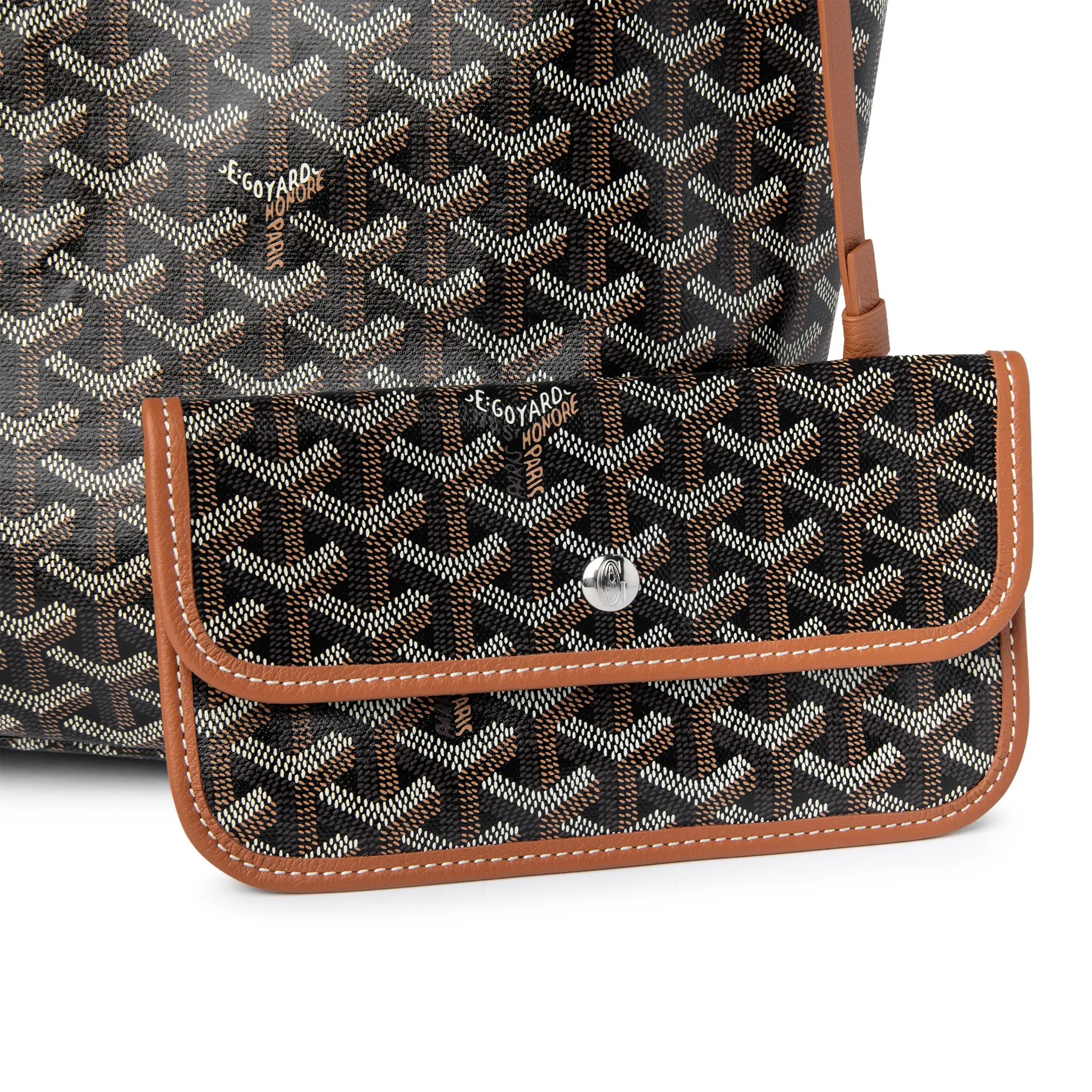 Goyard Saint Louis PM Tote Bag Black Tan - view 4