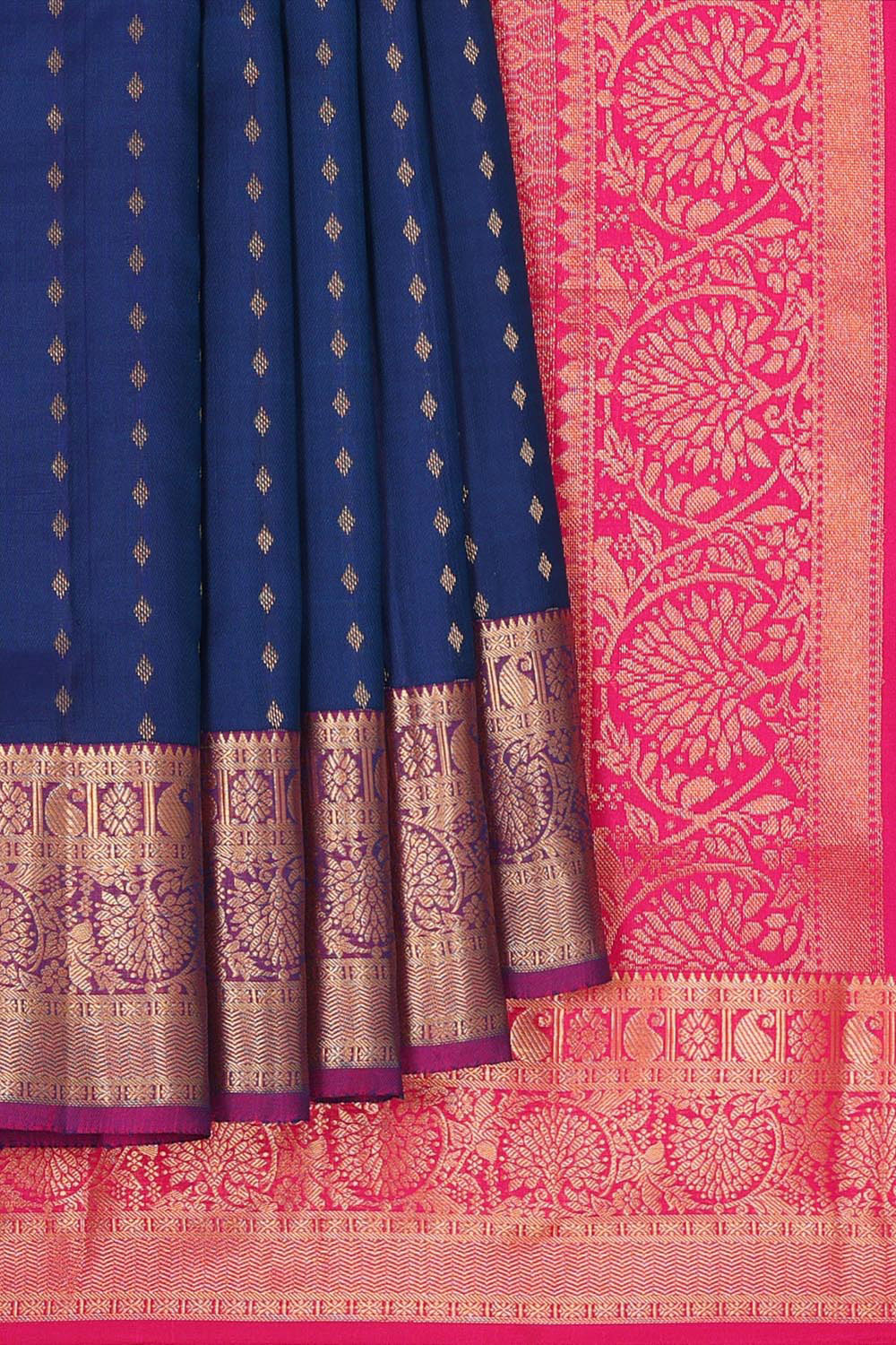 Kalanjali Dark Blue Silk Saree – Women's