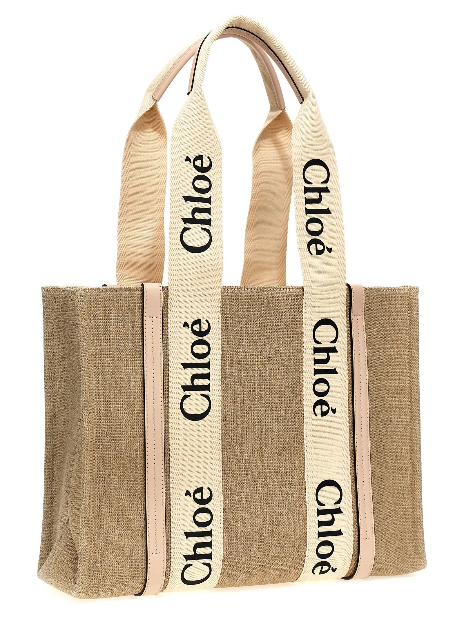 Chloé Woody Medium Shopping Bag – 100% linen - view 2