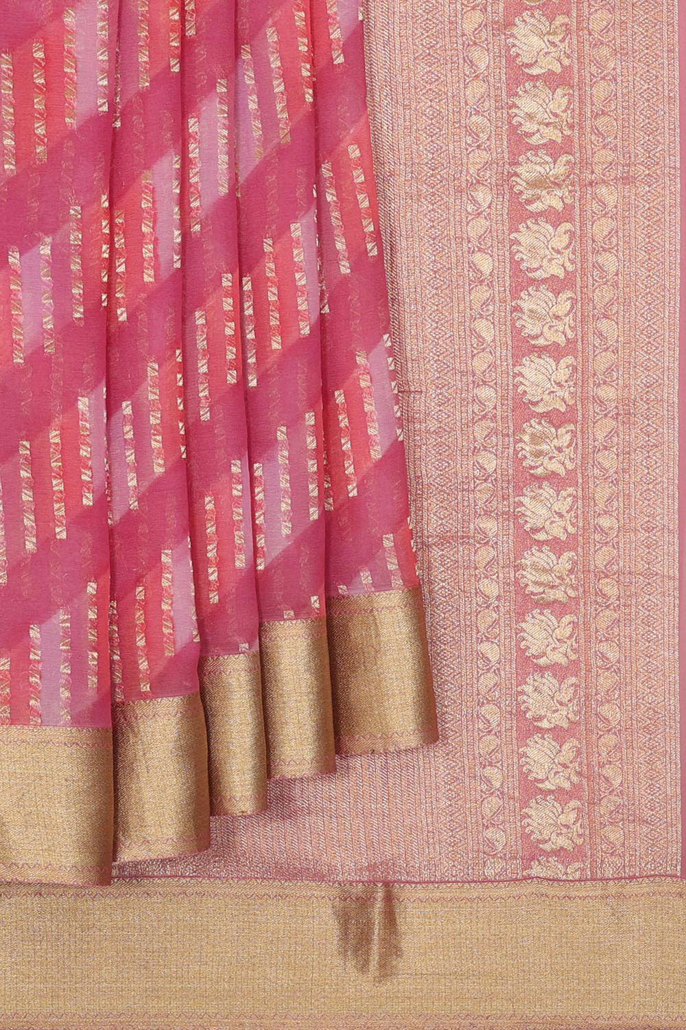 Kalanjali Georgette Pink Saree – Women's